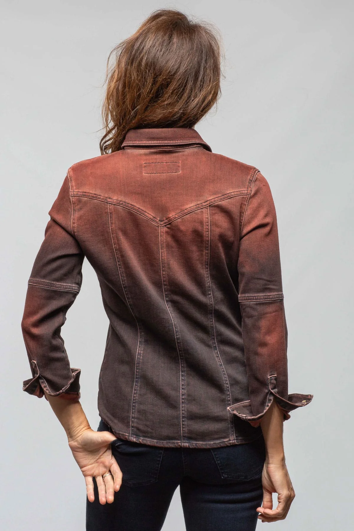 Maddi Fitted Western Snap Shirt In Ruggine Over Dye - Image 6