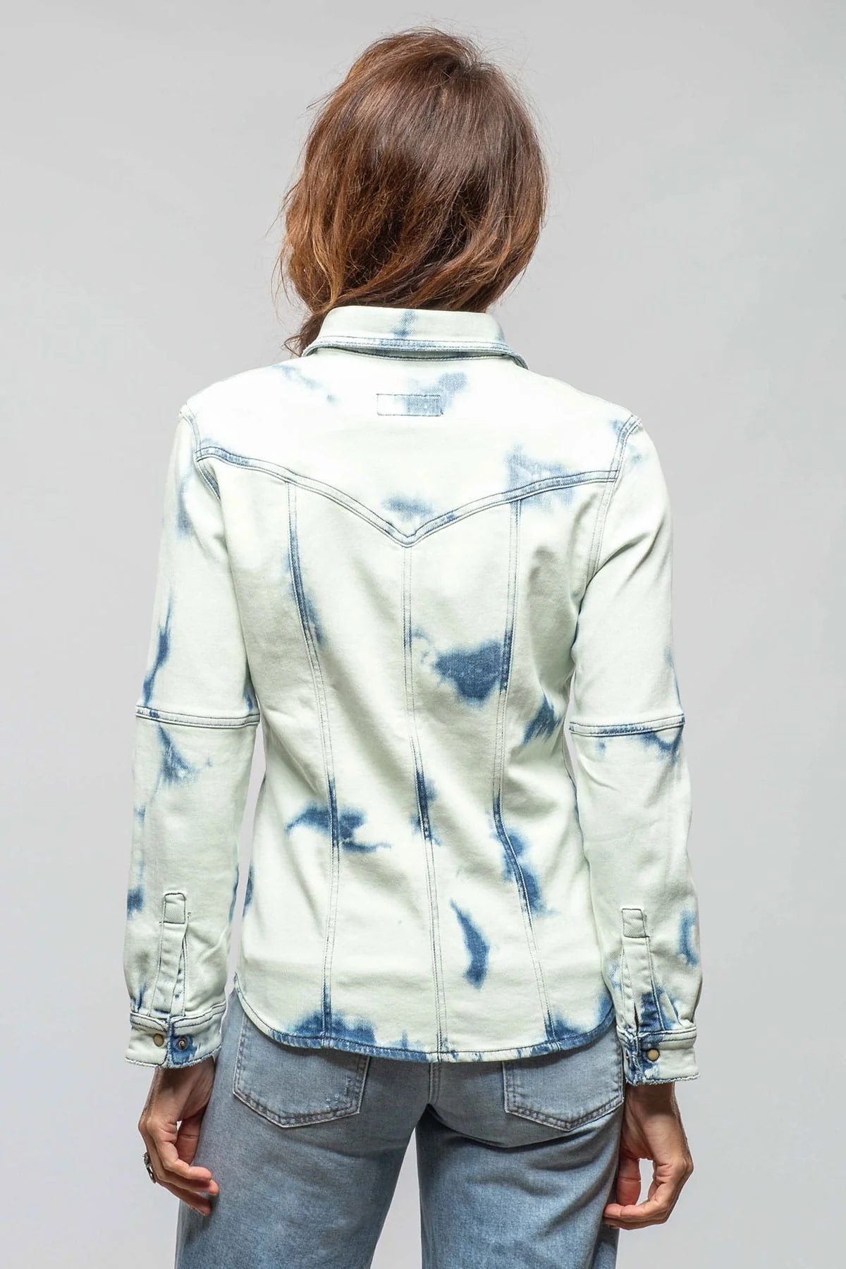 Maddi Fitted Western Snap Shirt In White Over Dye - Image 6