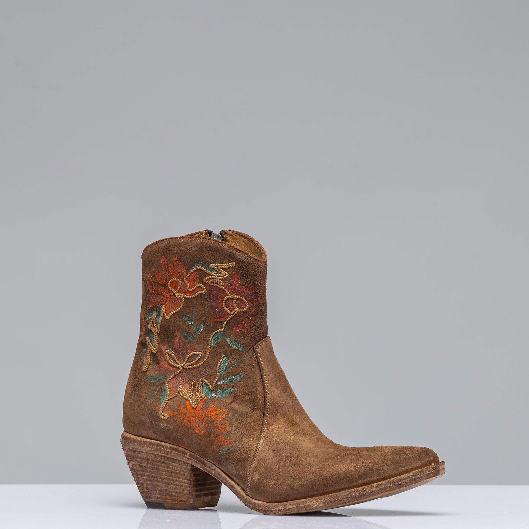 Manzanita Hand Painted & Embroidered Boot In Tobacco