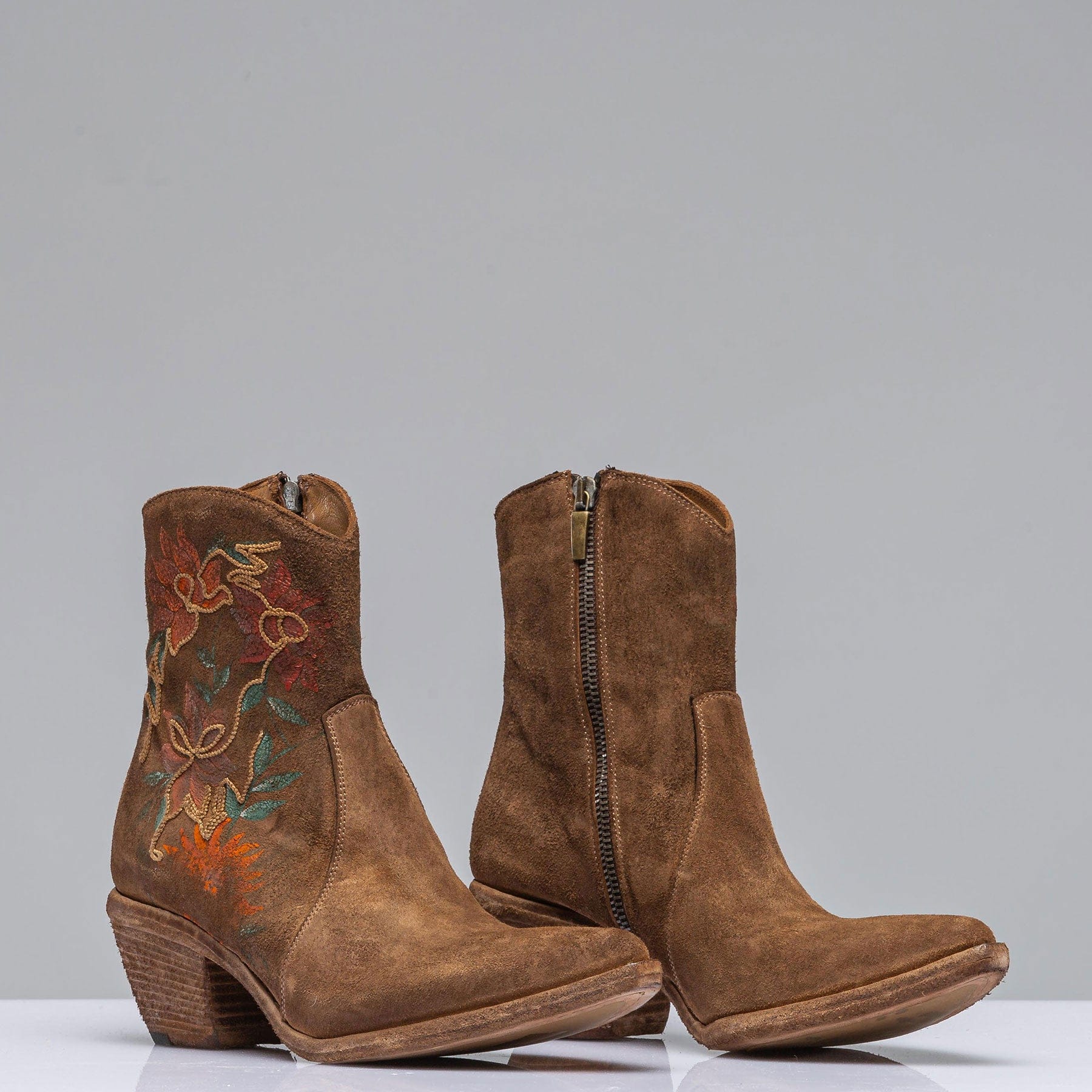 Manzanita Hand Painted & Embroidered Boot In Tobacco - Image 2