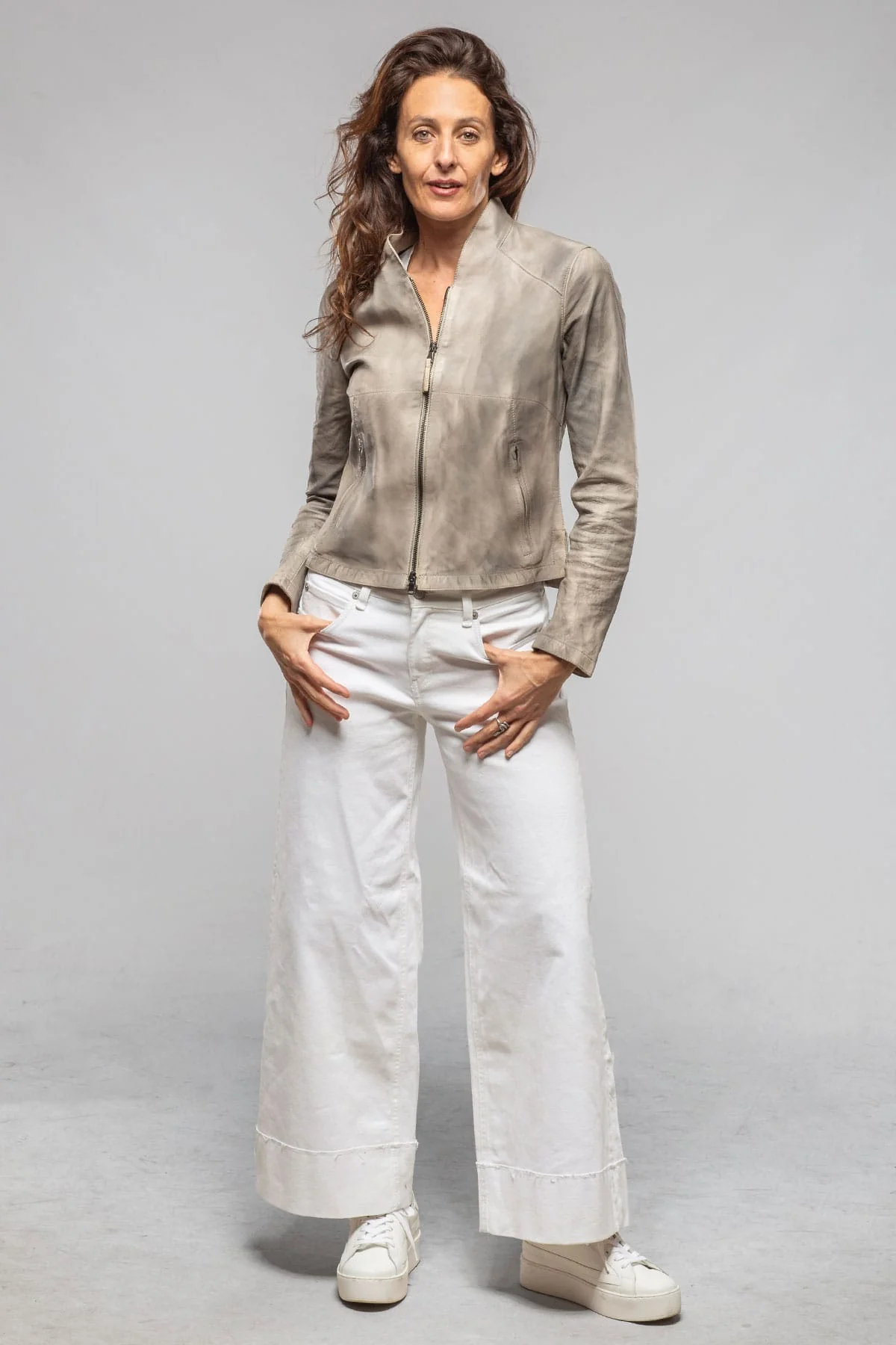 Mesquite Leather Moto In Charred Wheat - Image 2