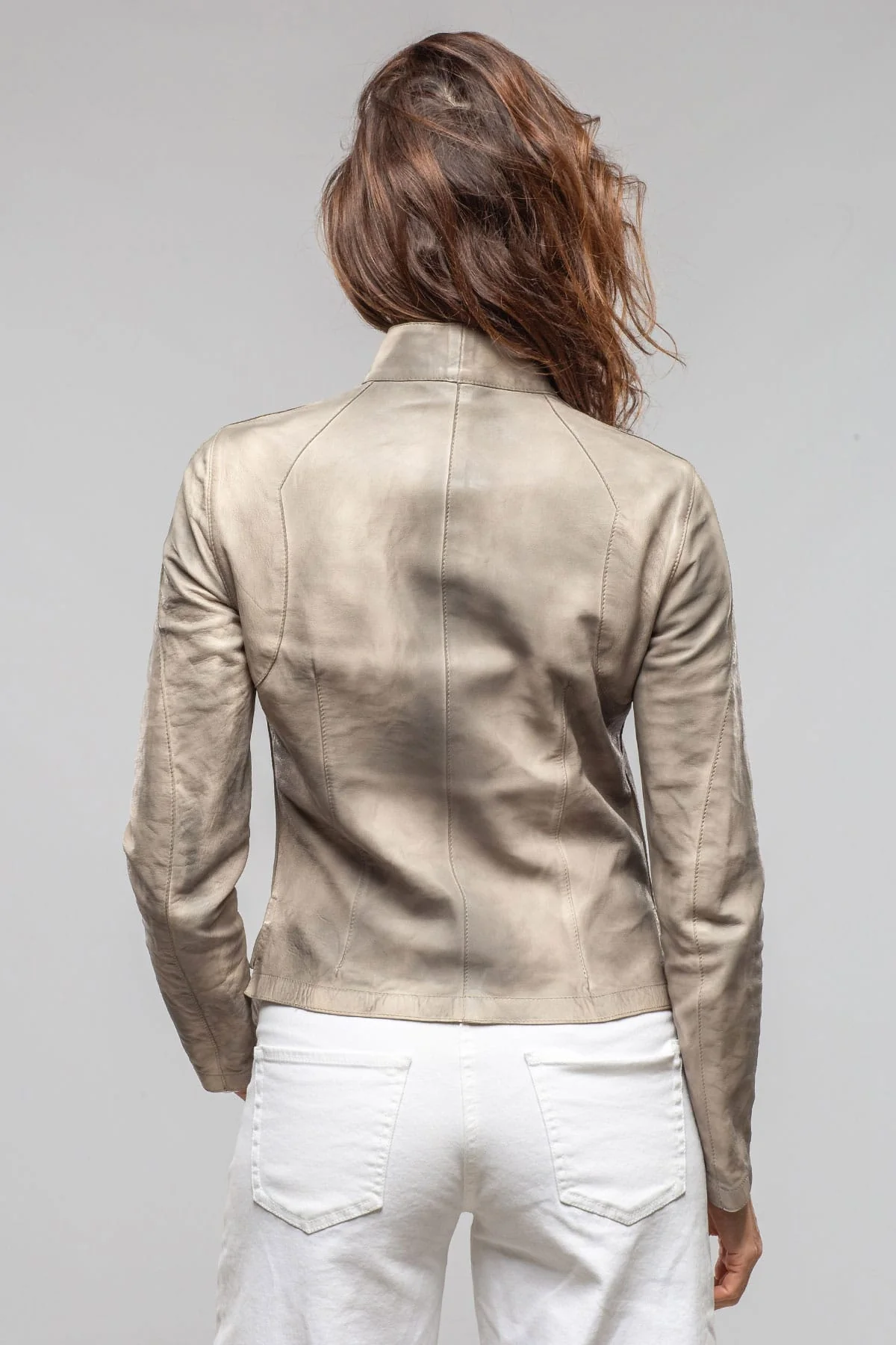 Mesquite Leather Moto In Charred Wheat - Image 4