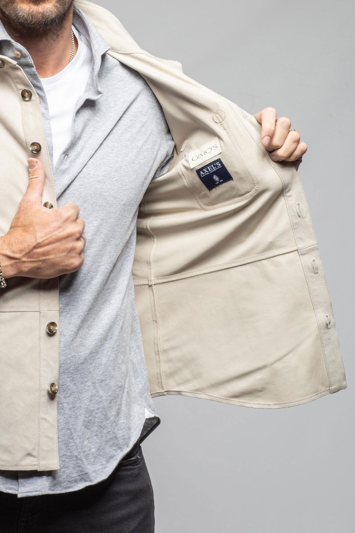 Midway Suede Overshirt In Ice - Image 7