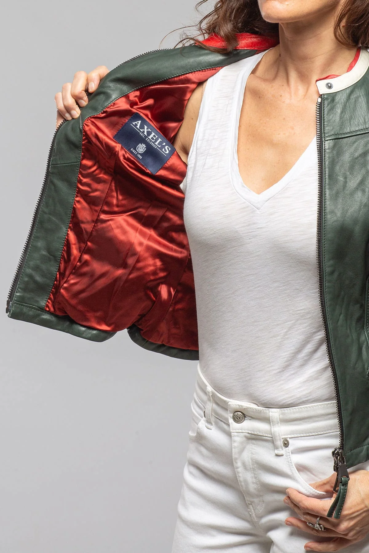 Motorista Lambskin Moto In Italian Green - Image 3