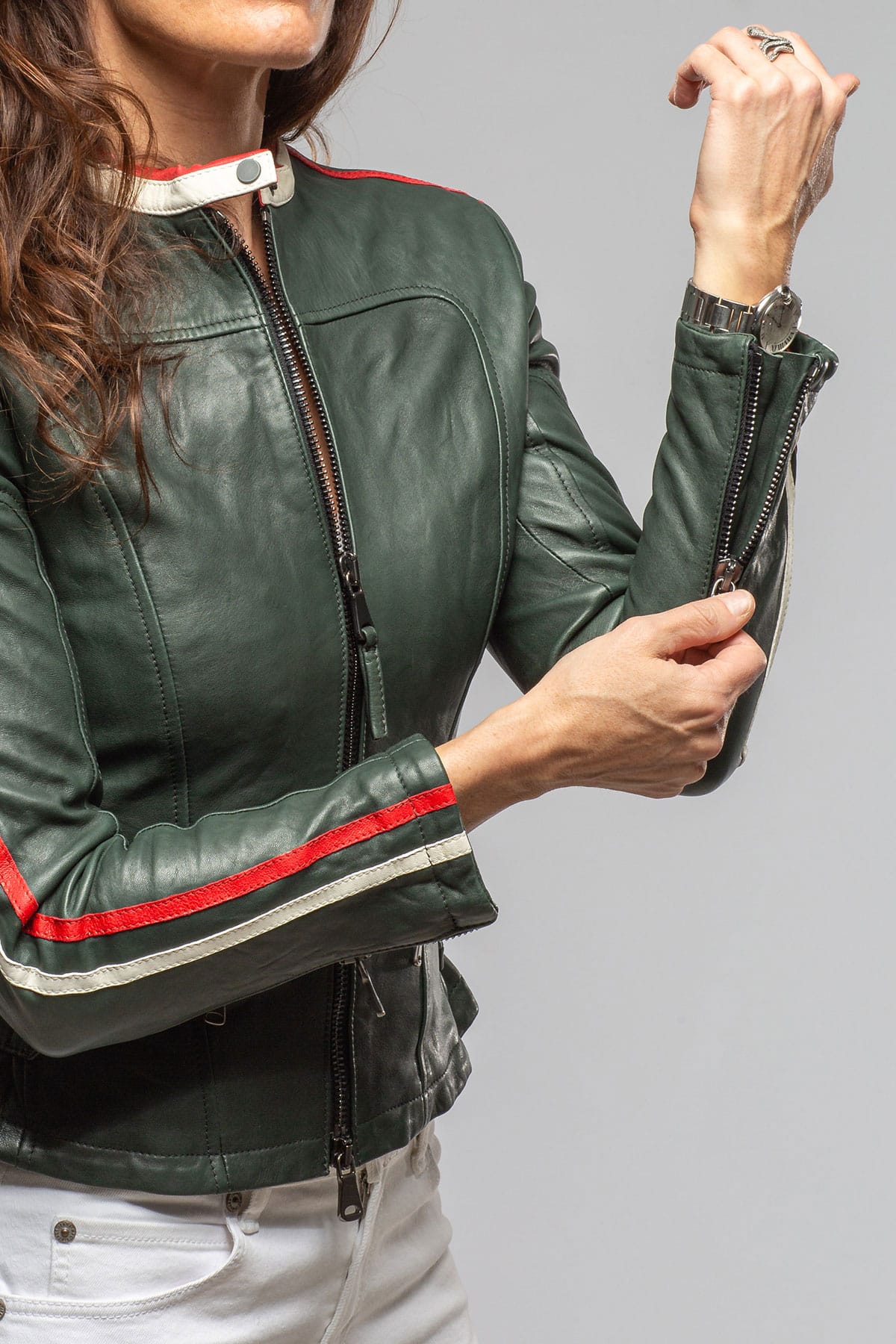Motorista Lambskin Moto In Italian Green - Image 4