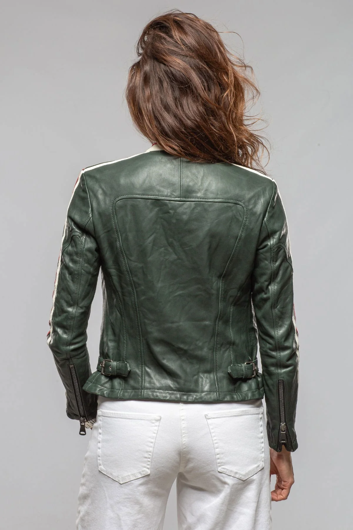 Motorista Lambskin Moto In Italian Green - Image 5