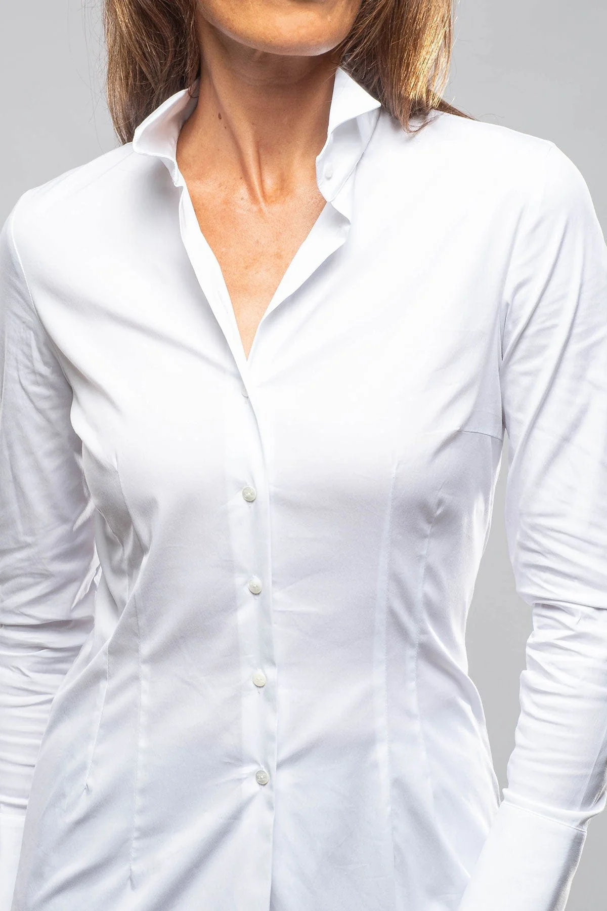 Naomi Tuxedo Collar Shirt In White - Image 2