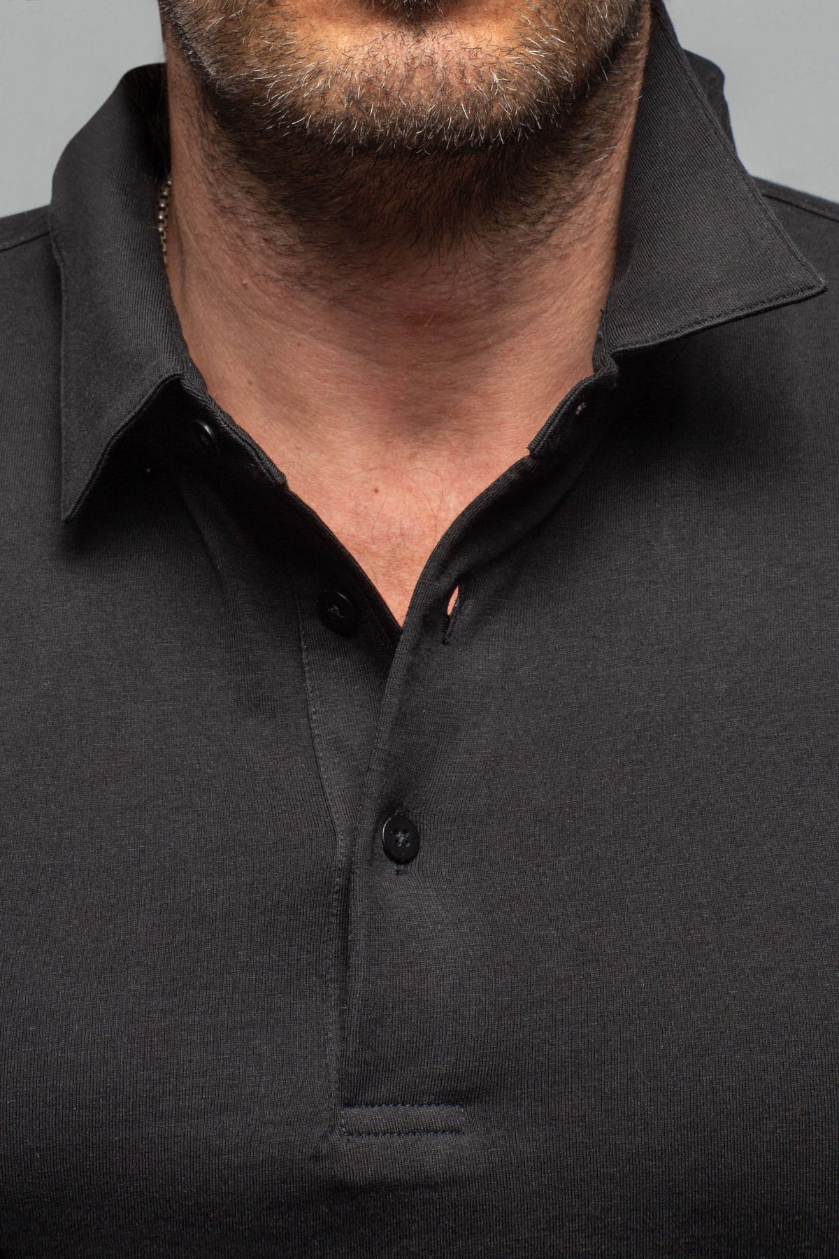 Newport Cotton Polo In Black - Image 3