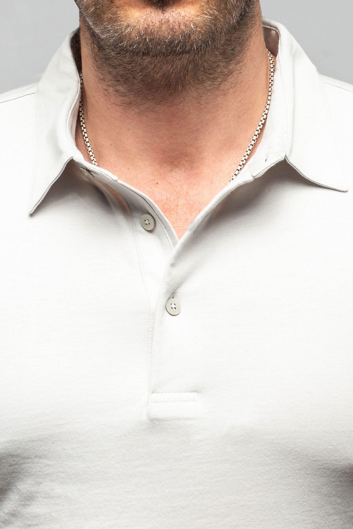 Newport Cotton Polo In Cement - Image 3