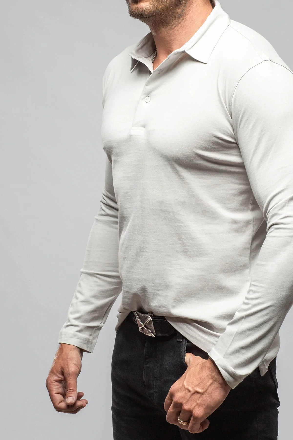 Newport Cotton Polo In Cement - Image 6