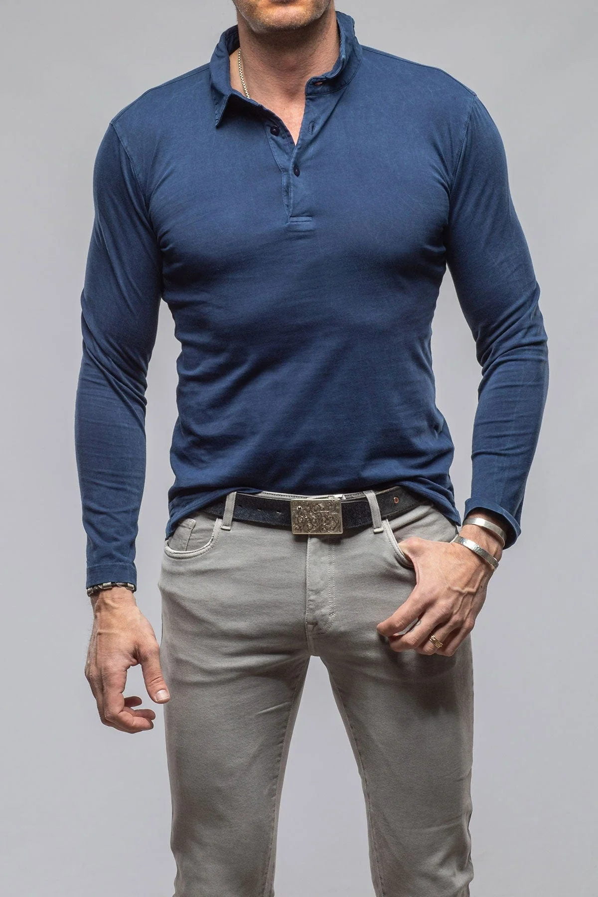 Newport Cotton Polo In Indigo