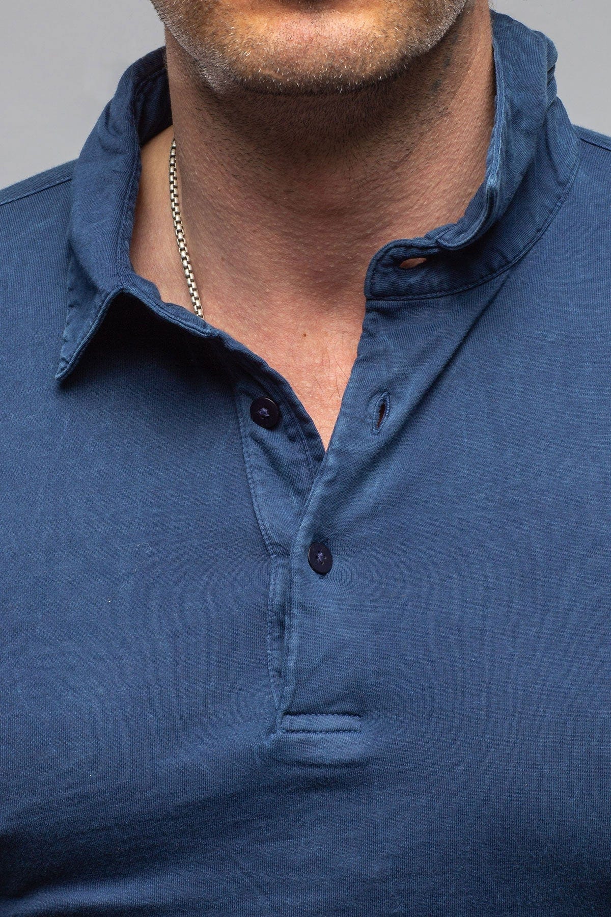 Newport Cotton Polo In Indigo - Image 2