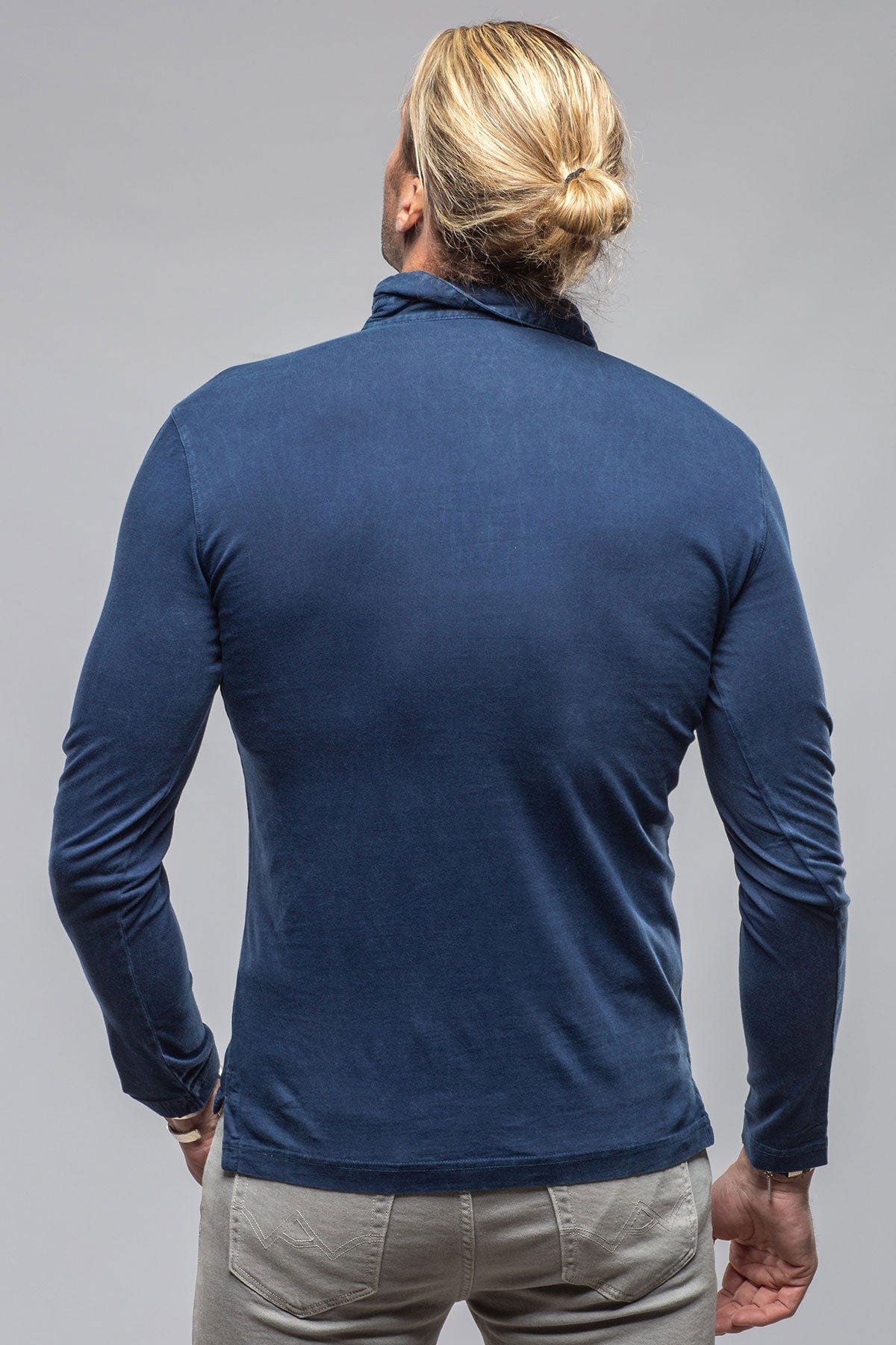 Newport Cotton Polo In Indigo - Image 3