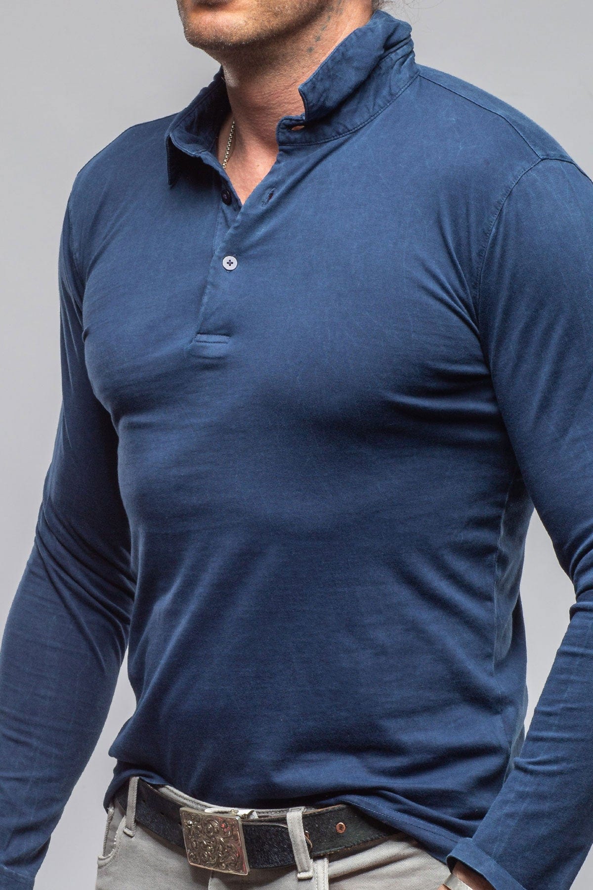 Newport Cotton Polo In Indigo - Image 5