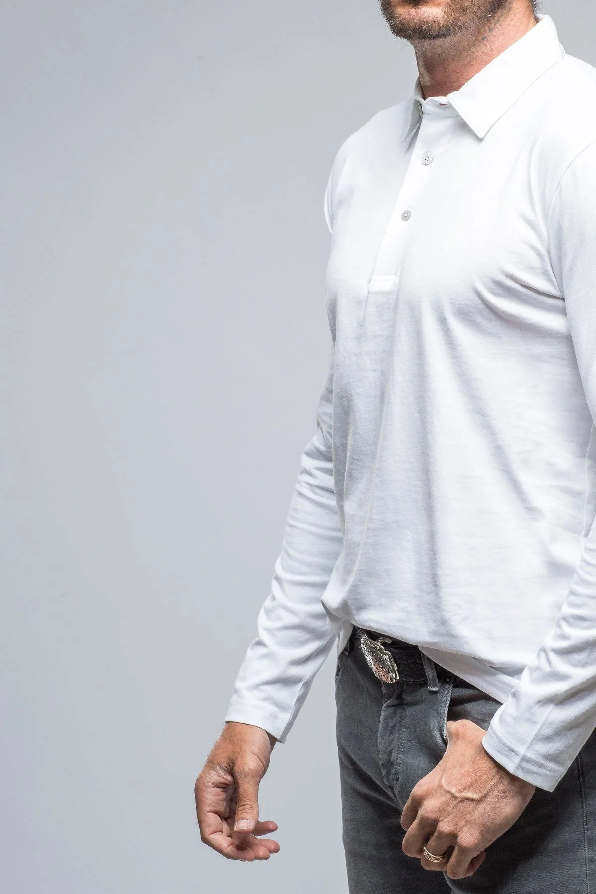 Newport Cotton Polo in White - Image 2