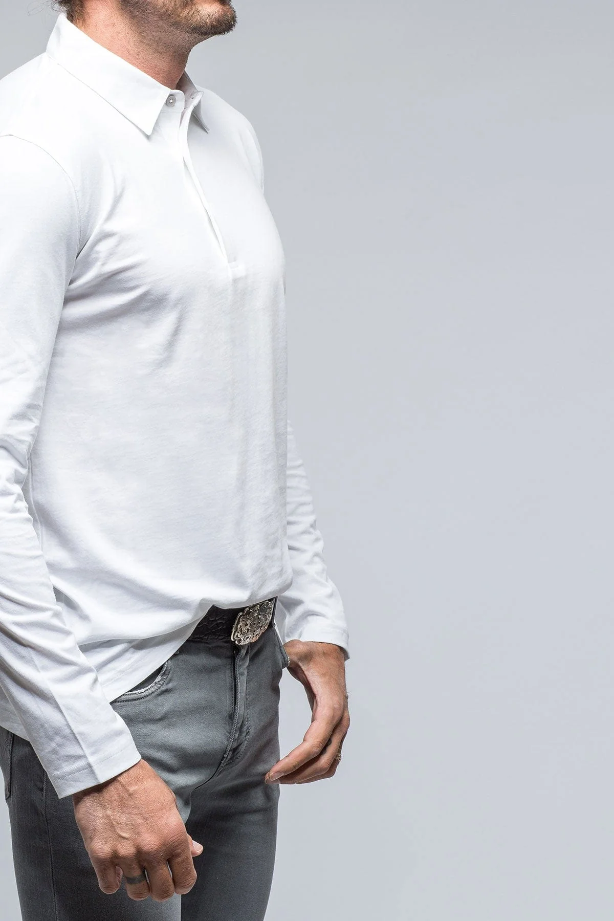 Newport Cotton Polo in White - Image 3