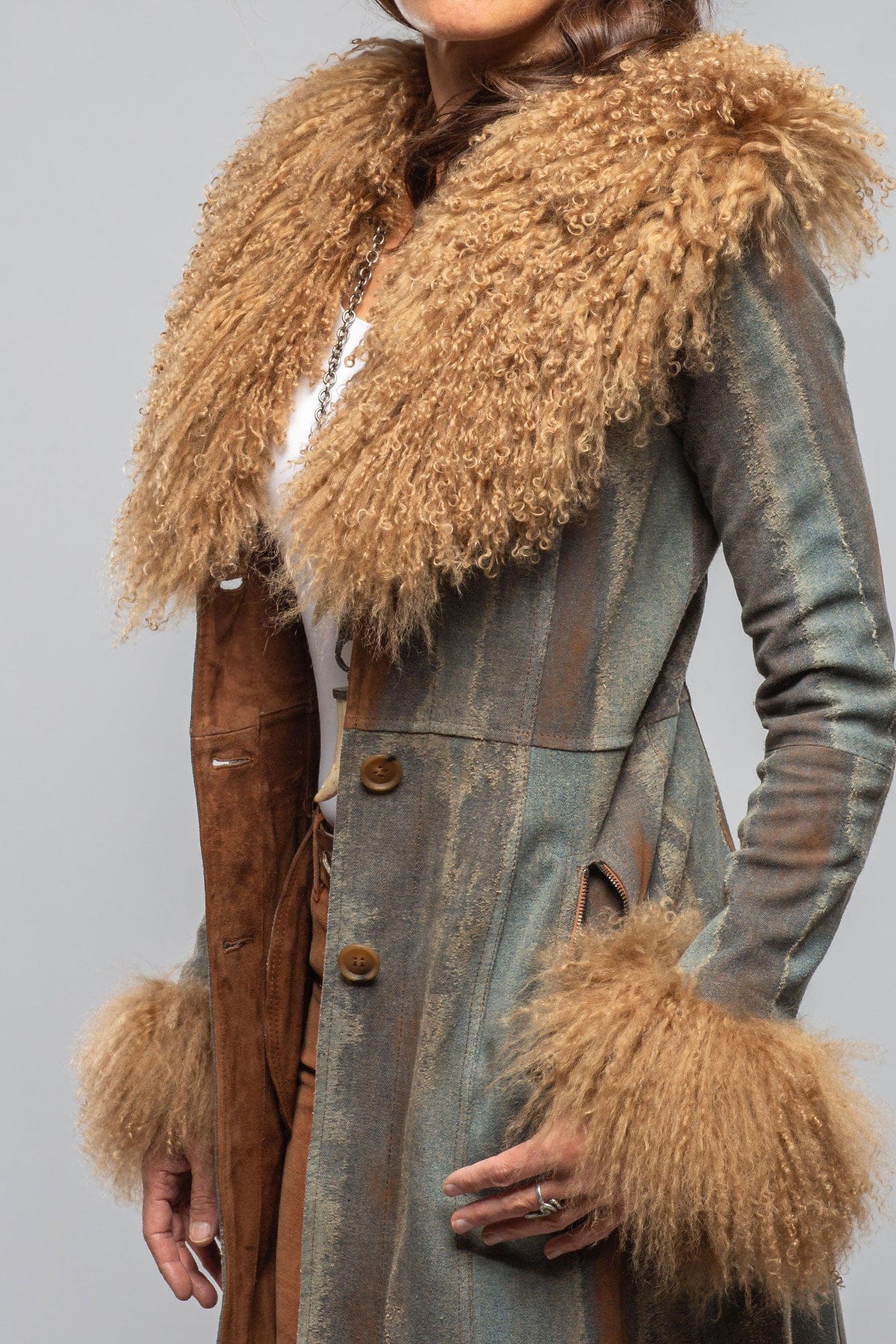 Outlaw Denim & Suede Madras Coat - Image 4