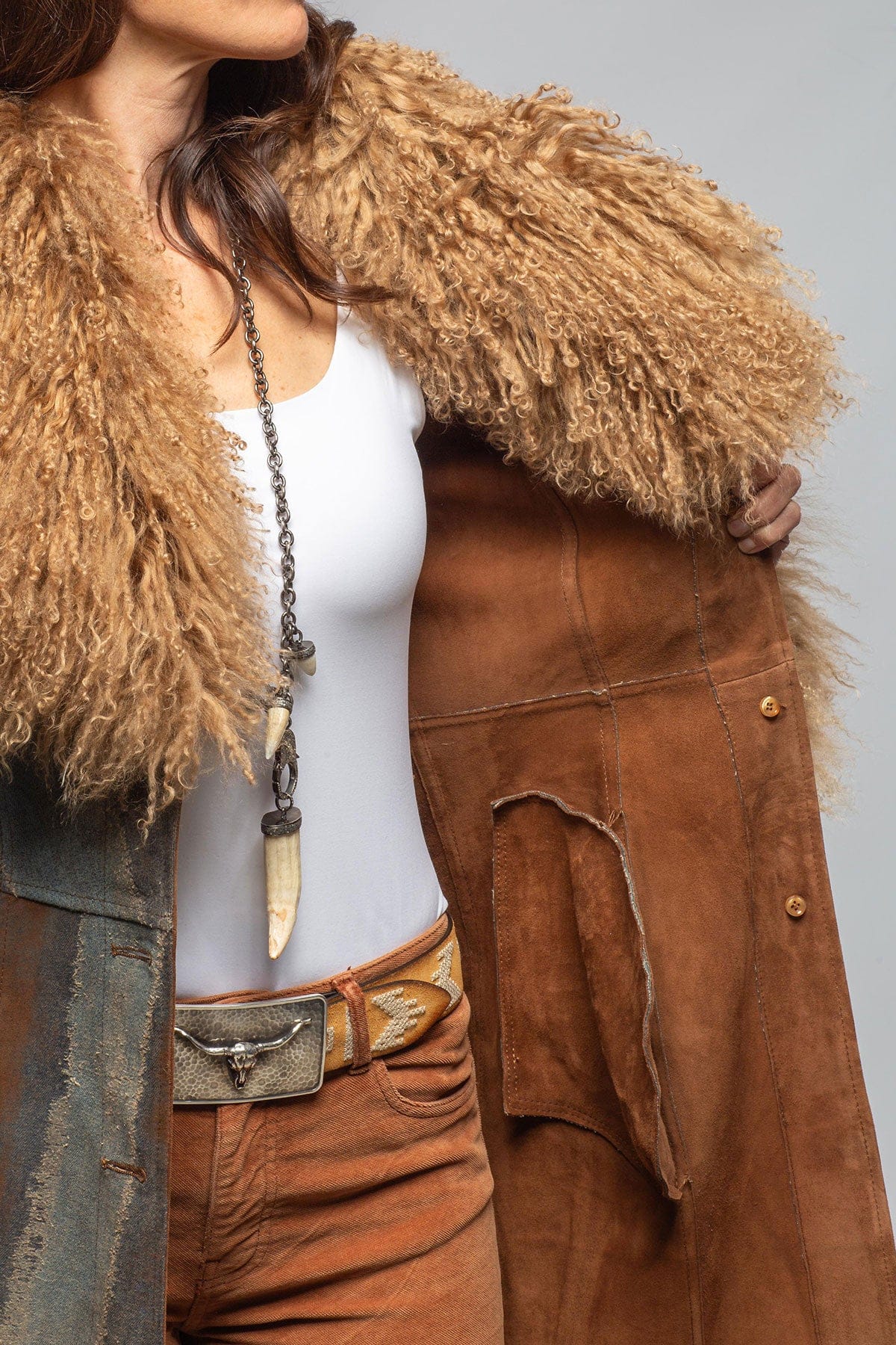 Outlaw Denim & Suede Madras Coat - Image 5