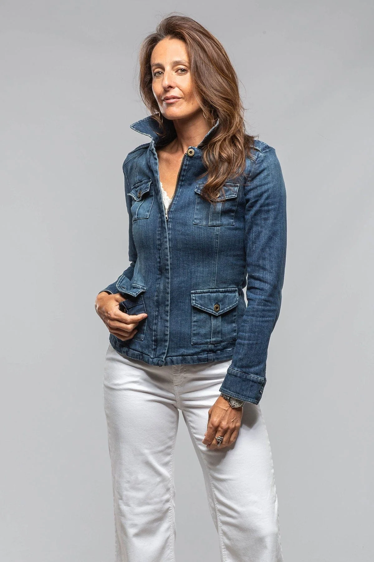 Pagosa Vintage Denim Jacket In Mid Blue