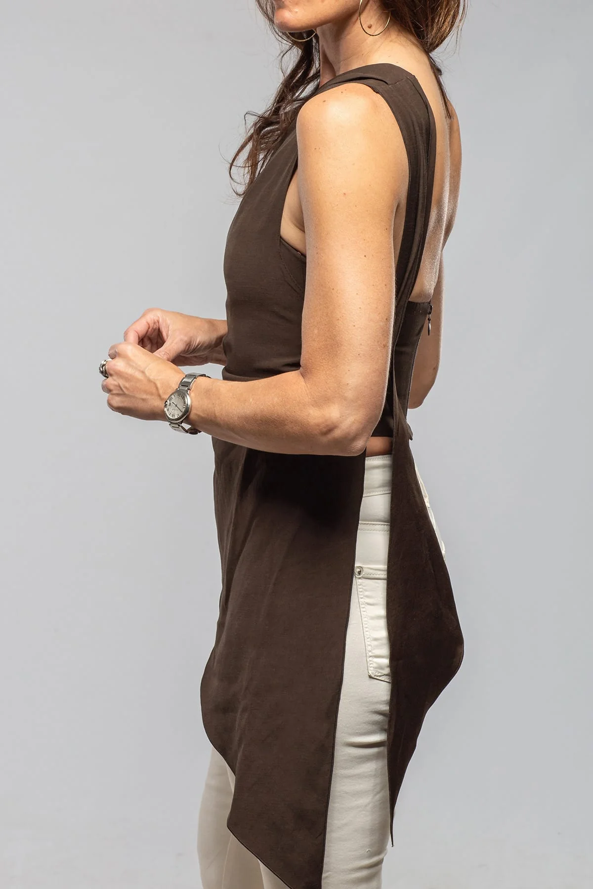 Palma Asymmetrical Powin Top In Chocolate - Image 5