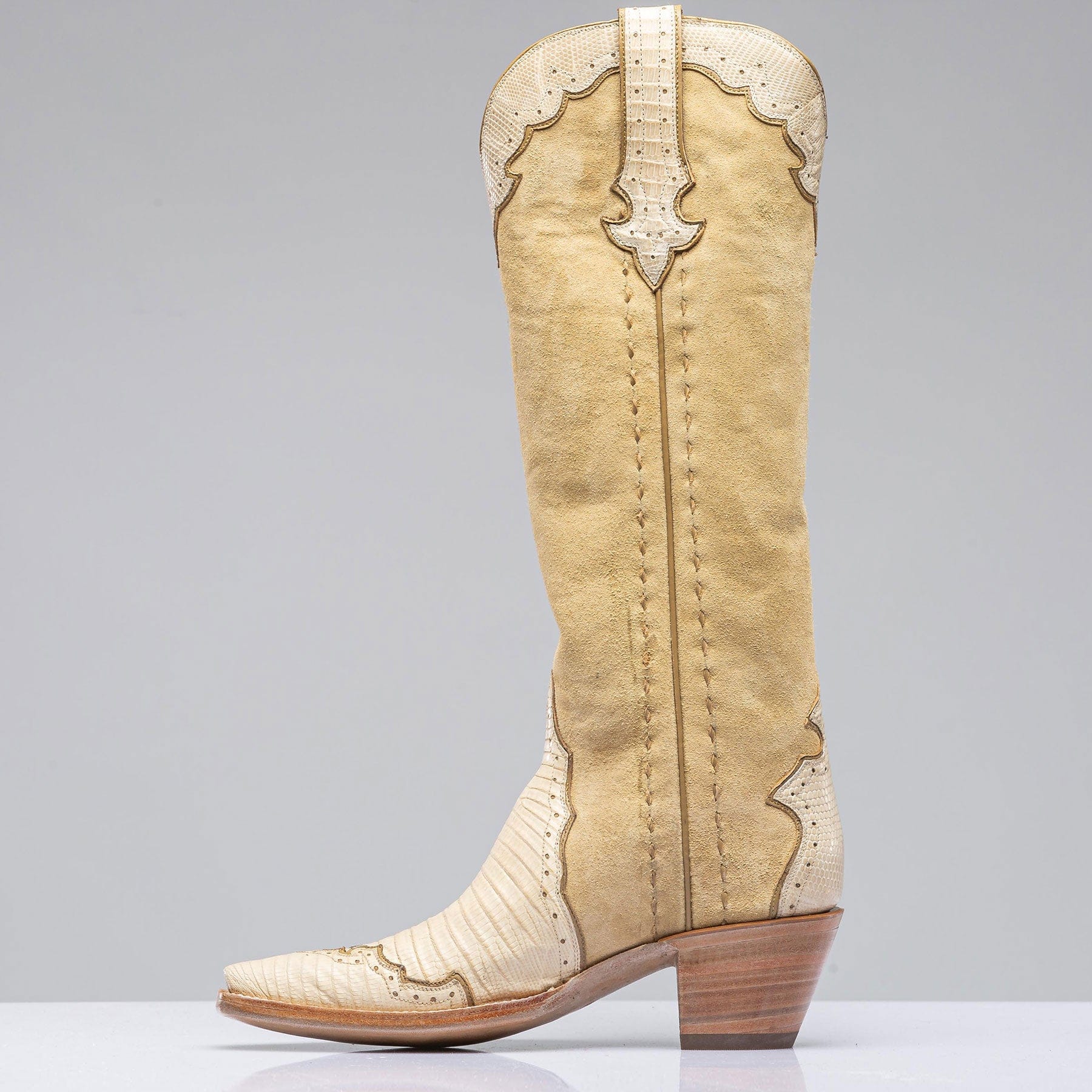 Palomino Tall Boot In Lizard and Suede - Image 4