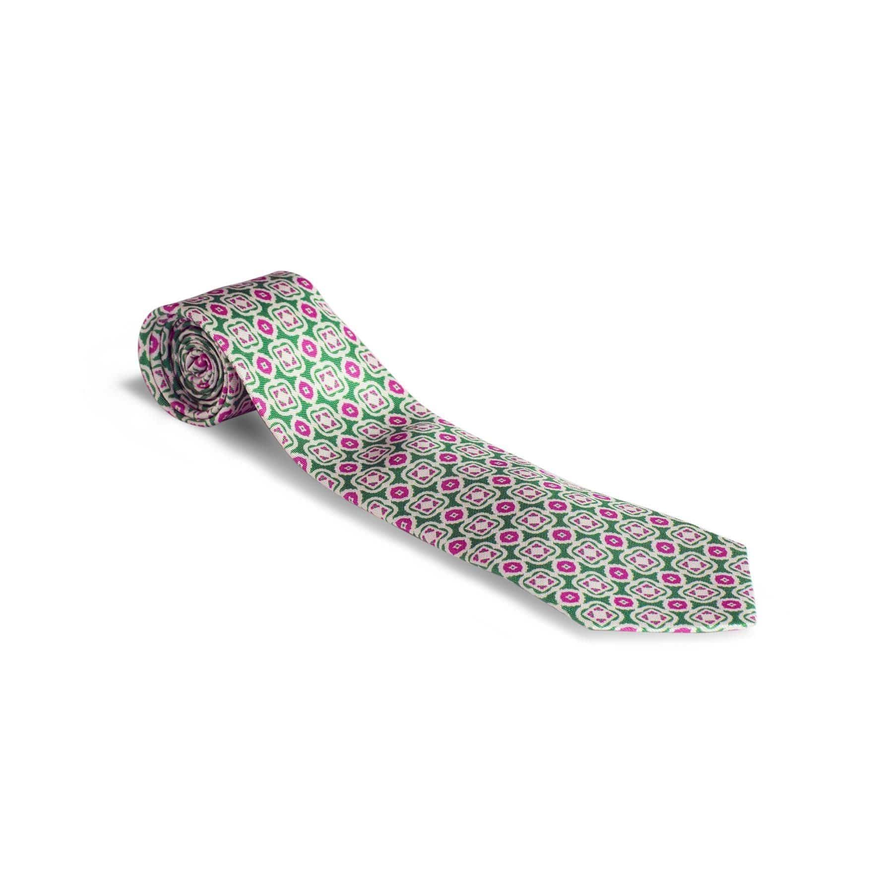 Petronius Ciao Ties in Green Squares