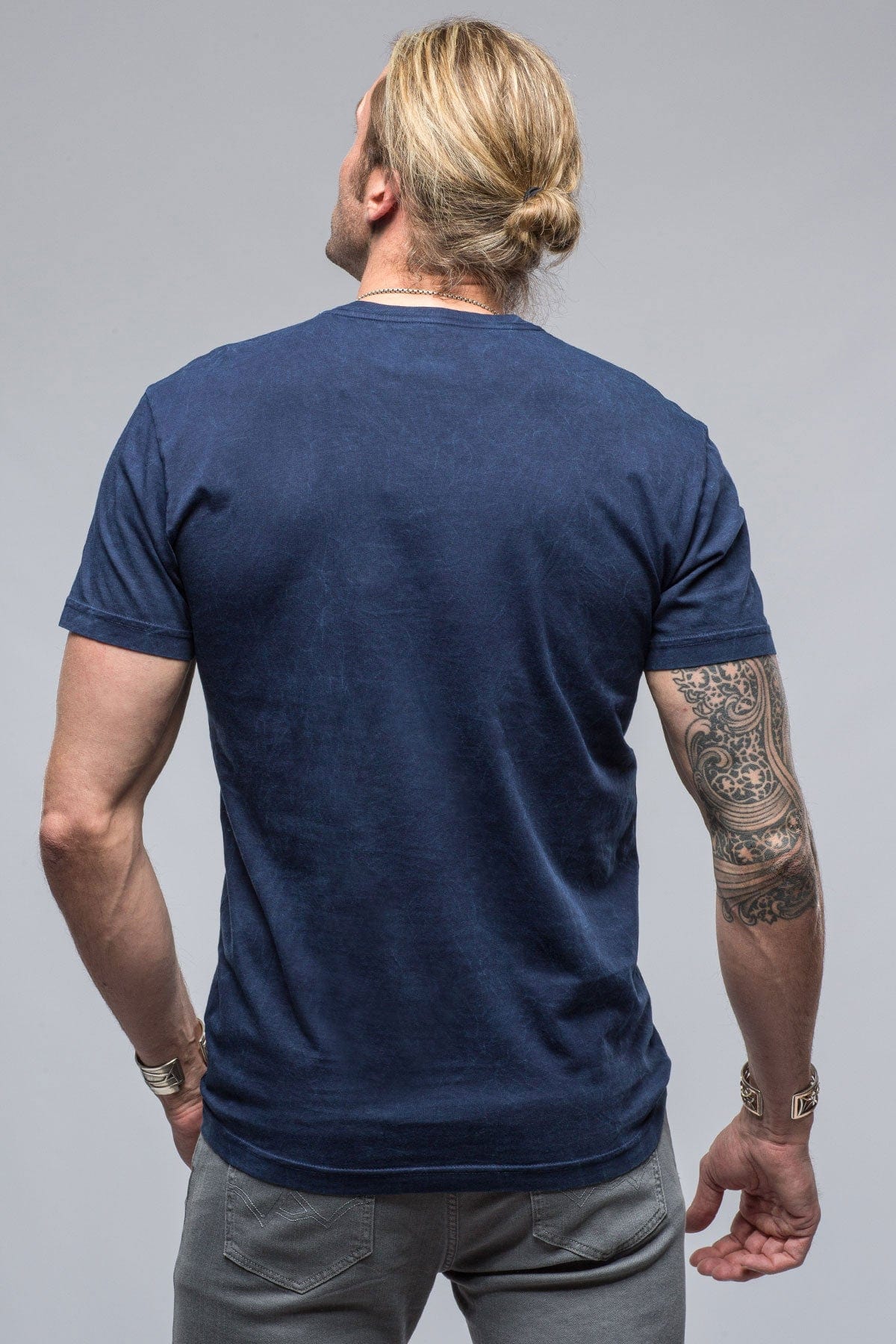 Siena Cotton V Neck In Indigo - Image 3