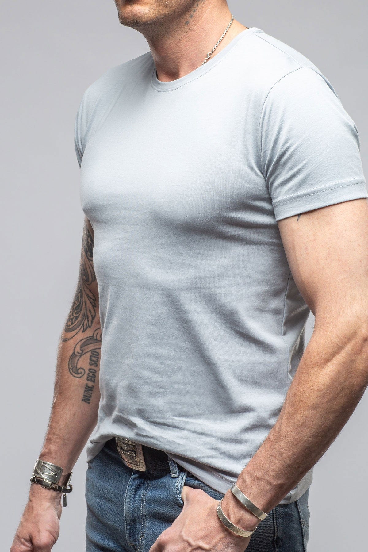 Pismo Cotton Tee In Pearl Grey - Image 5