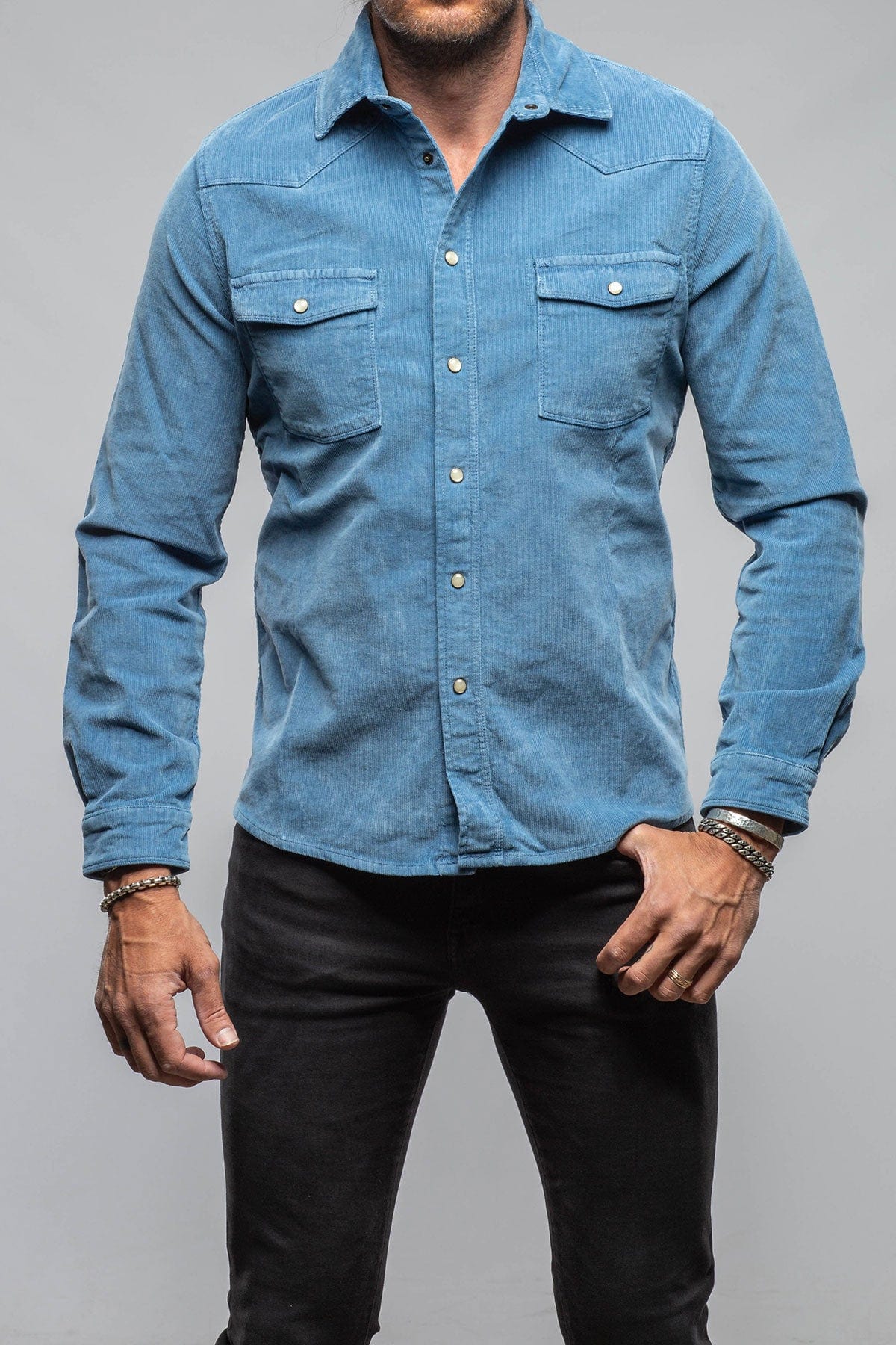 Prime Western Corduroy Snap Shirt In Peony