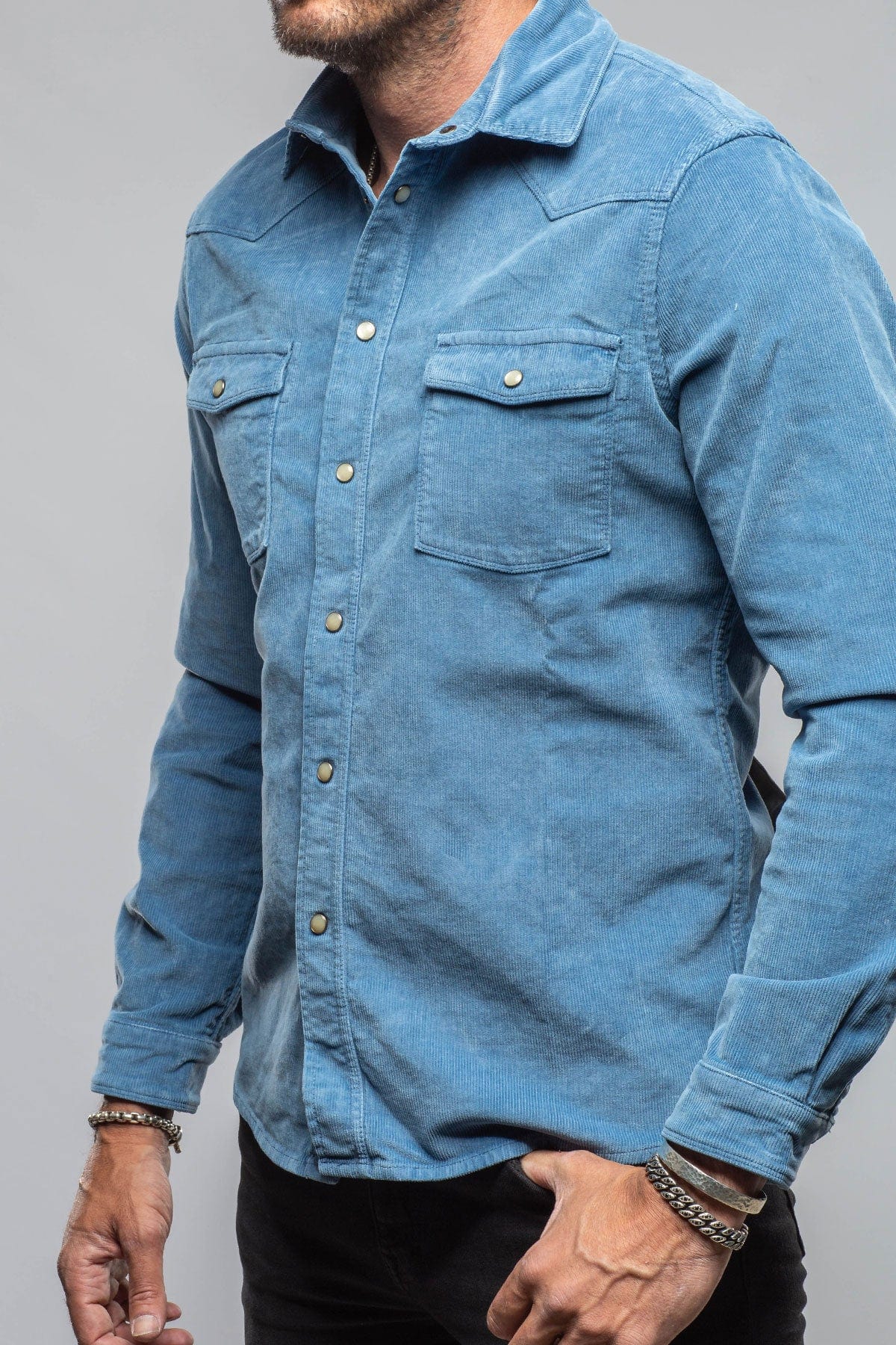 Prime Western Corduroy Snap Shirt In Peony - Image 2