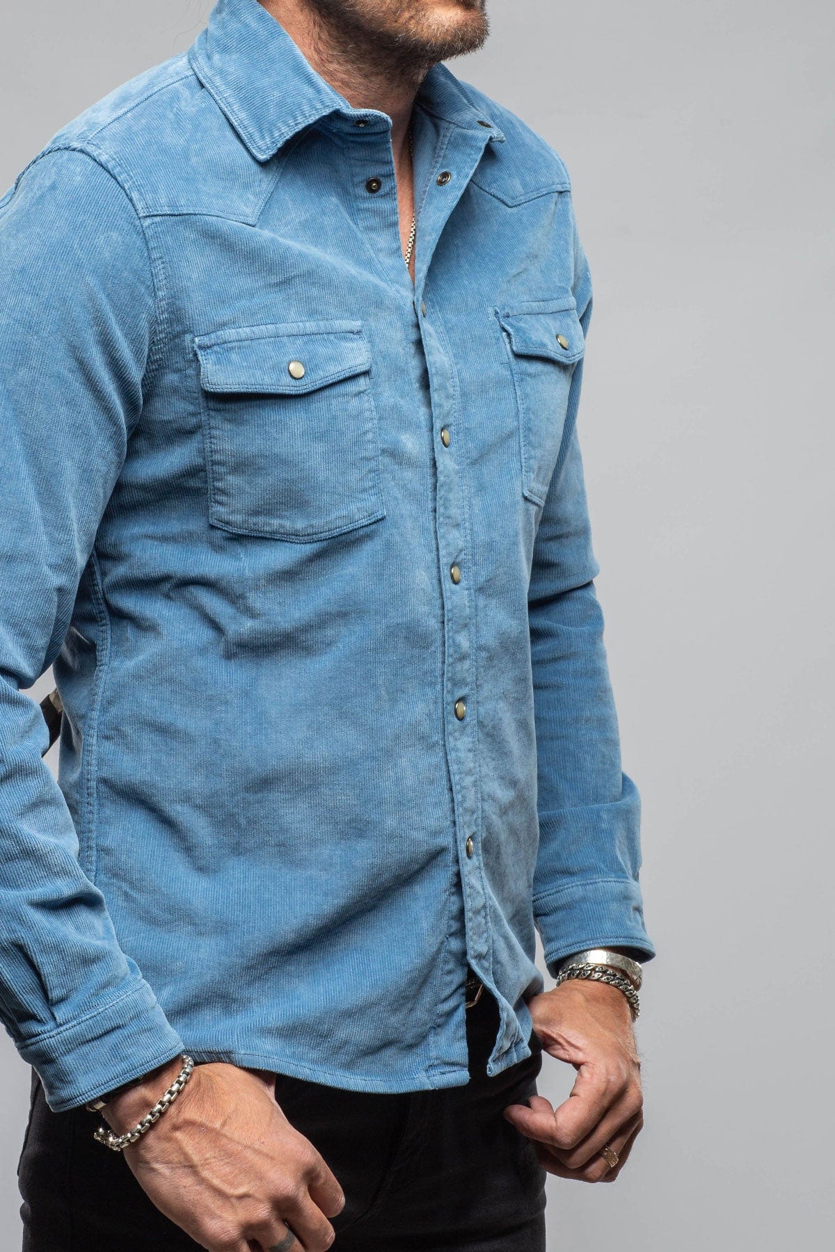Prime Western Corduroy Snap Shirt In Peony - Image 3