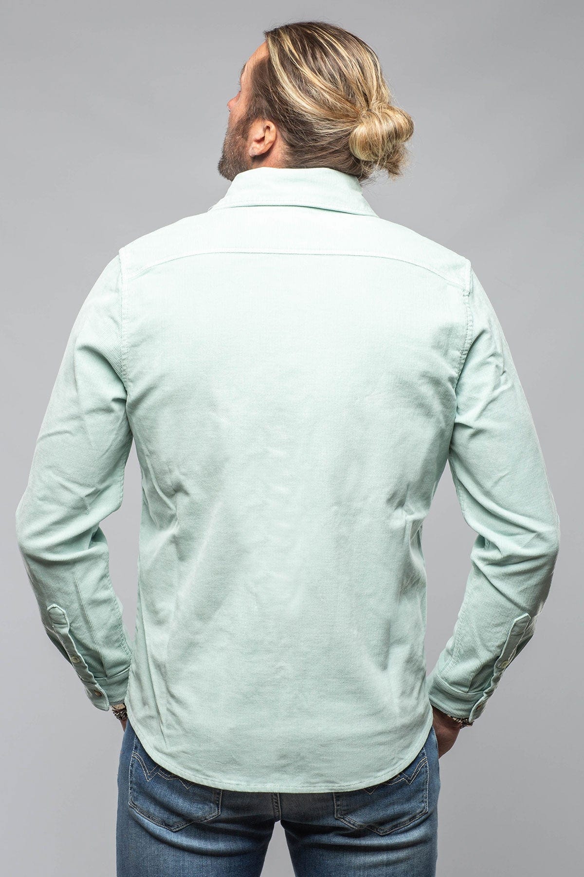 Prime Western Corduroy Snap Shirt In Spearmint - Image 4