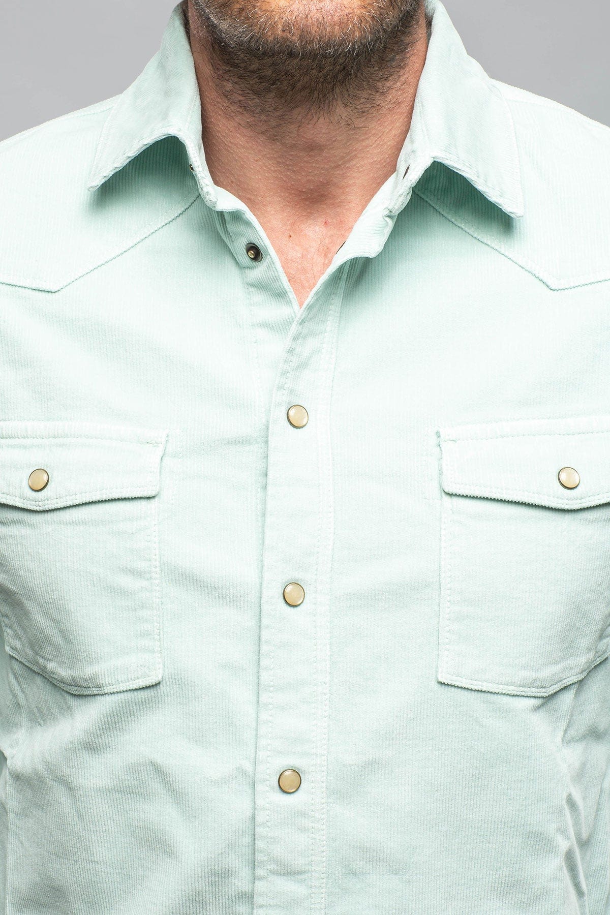 Prime Western Corduroy Snap Shirt In Spearmint - Image 5
