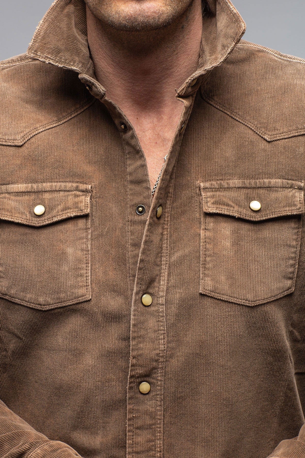 Prime Western Corduroy Snap Shirt In Liquirizia - Image 5
