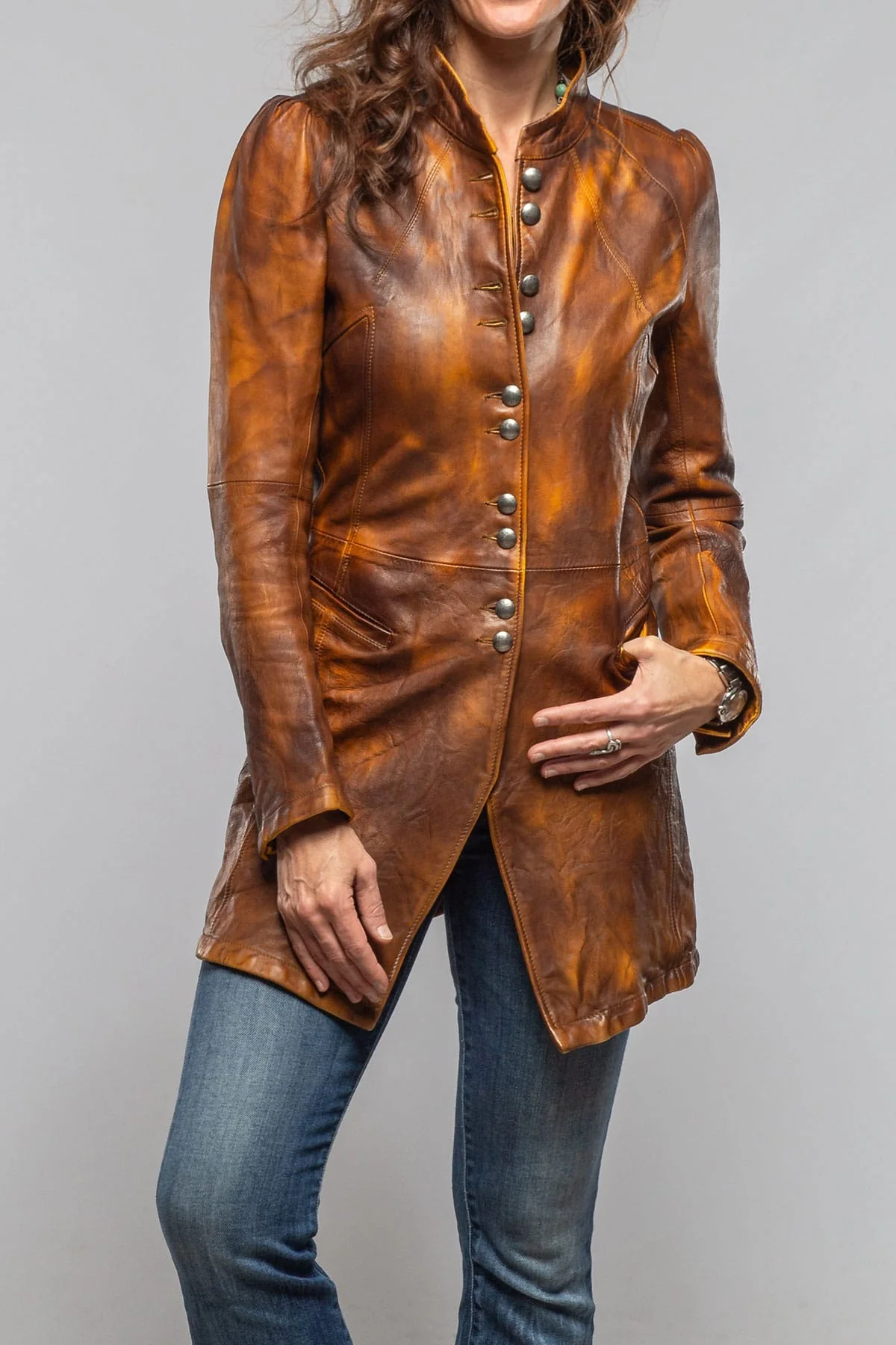 Priscilla Long Jacket In Charred Cognac