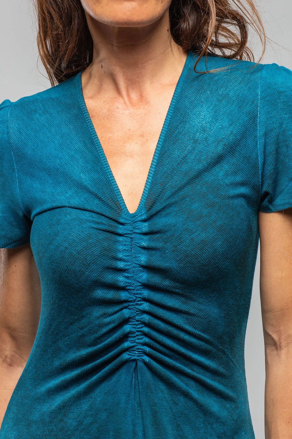 Quay Short Sleeve Ribbed Modal Dress In Dark Topaz - Image 3