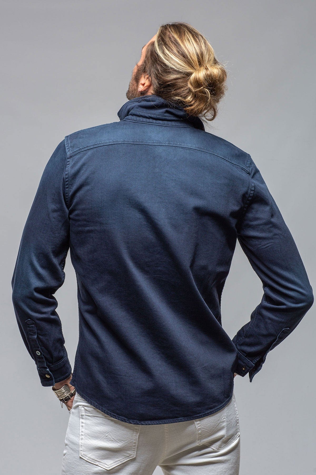 Ranger Colored Denim Snap Shirt In Blue Cina - Image 3