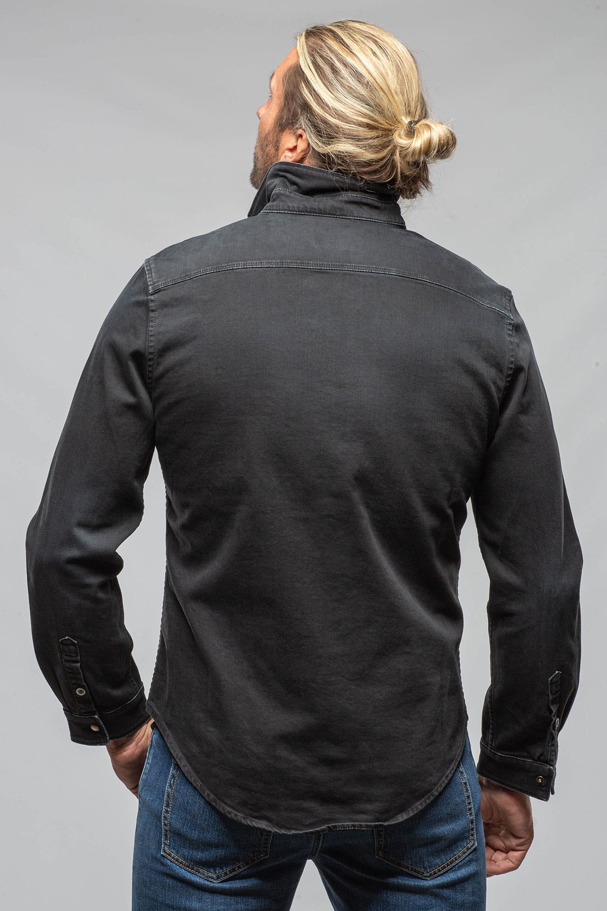 Ranger Colored Denim Snap Shirt In Nero - Image 4