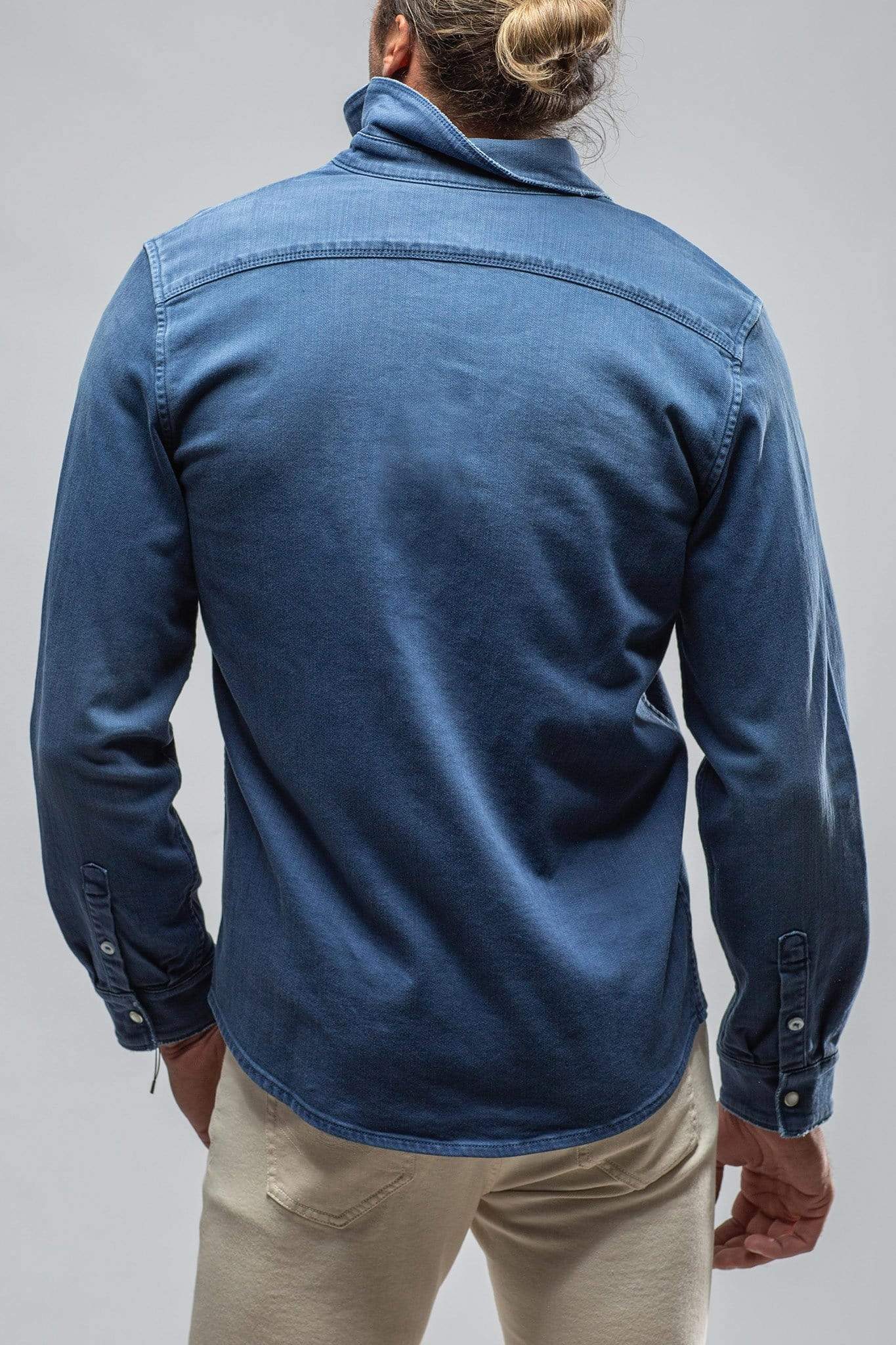 Ranger Colored Denim Snap Shirt In Indaco - Image 3