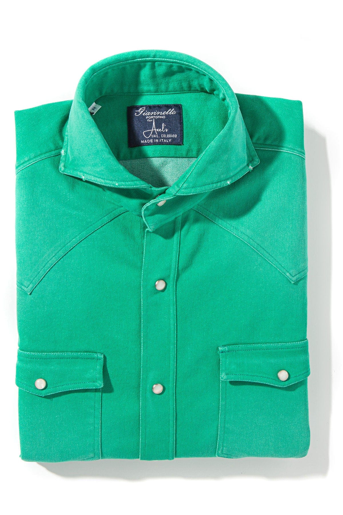 Rebel Western Cotton Stretch Snap Shirt In Green