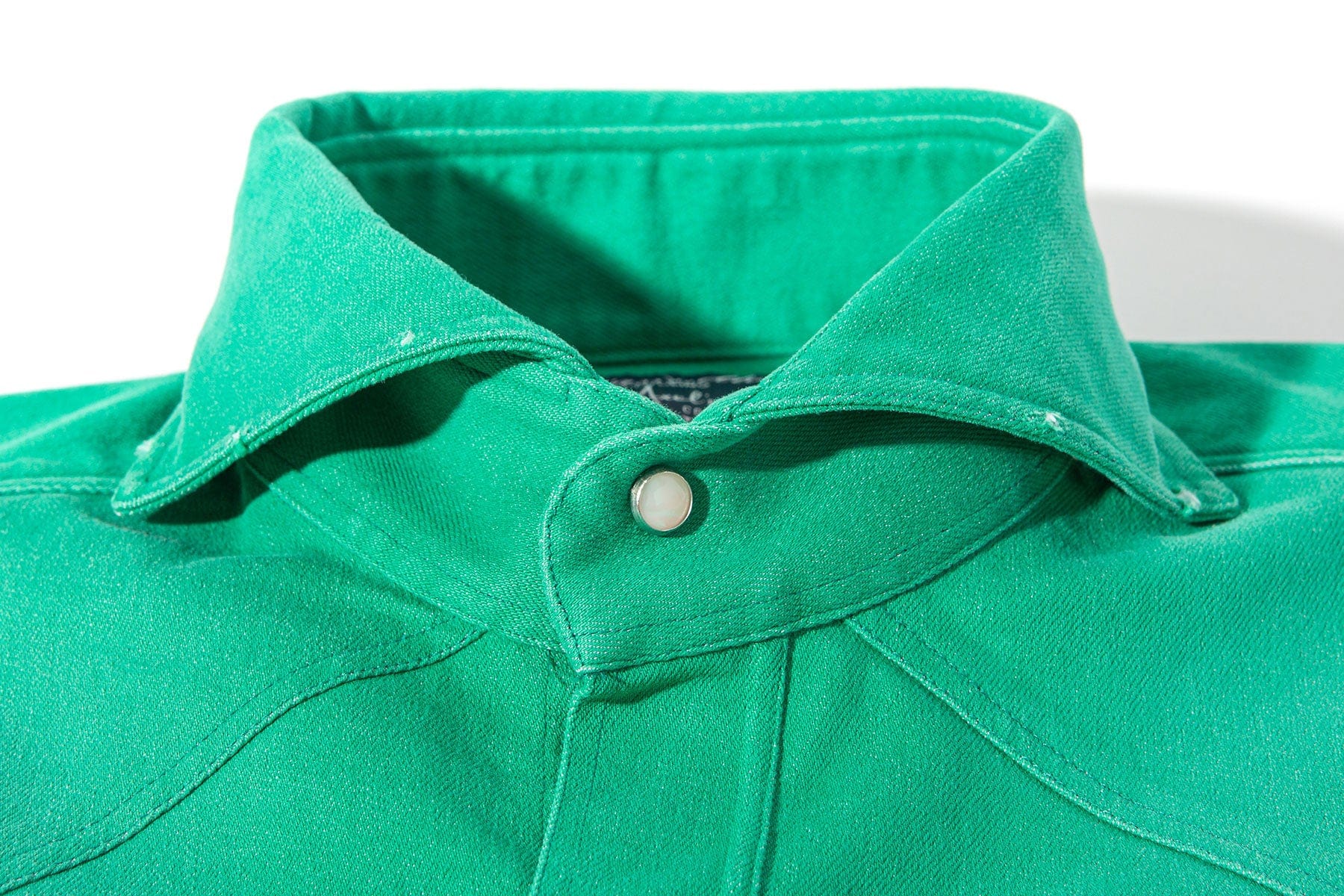 Rebel Western Cotton Stretch Snap Shirt In Green - Image 3