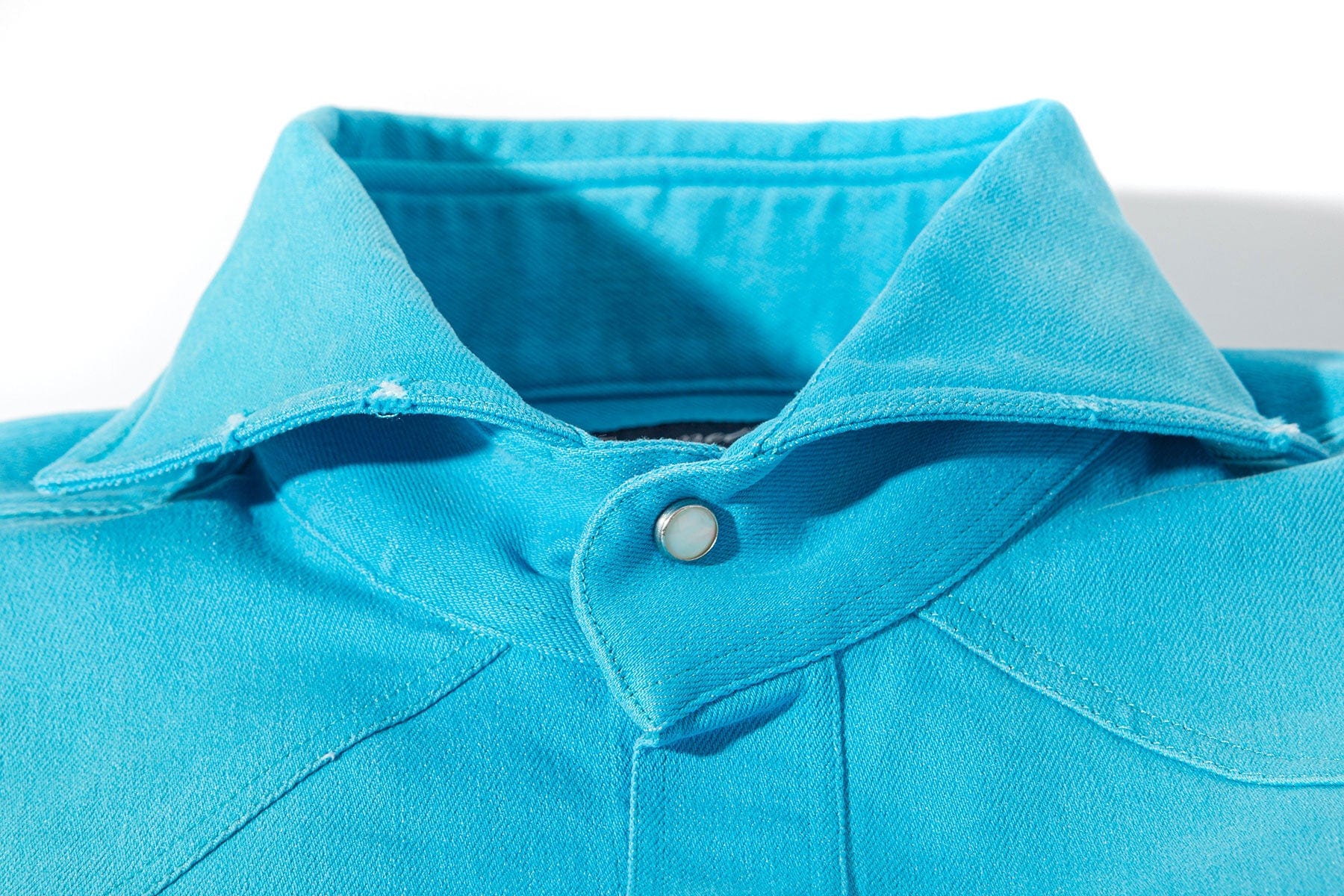 Rebel Western Cotton Stretch Snap Shirt In Lt. Blue - Image 3