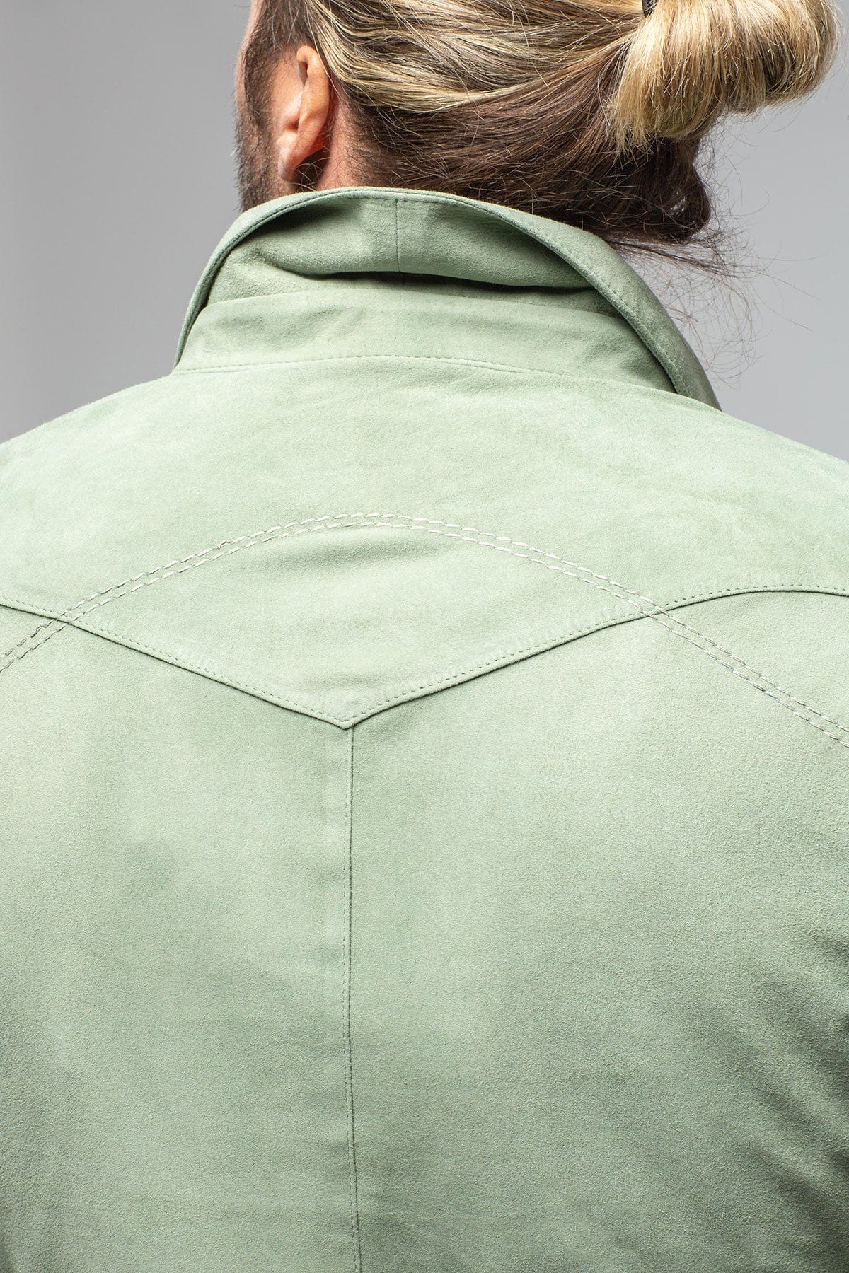 Red River Suede Western Shirt In Green - Image 7