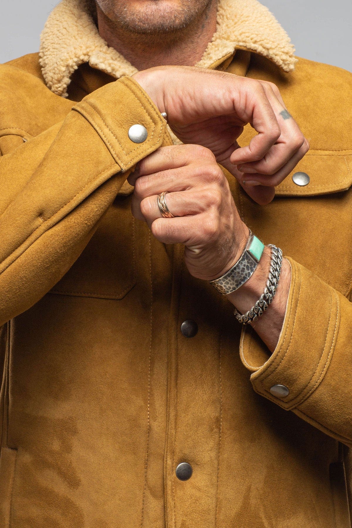 Retro Shearling Shirt In Vintage Honey - Image 4