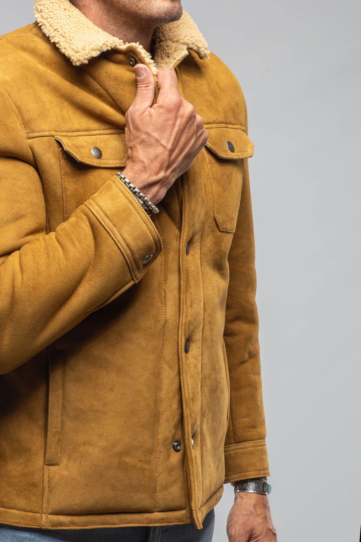 Retro Shearling Shirt In Vintage Honey - Image 5