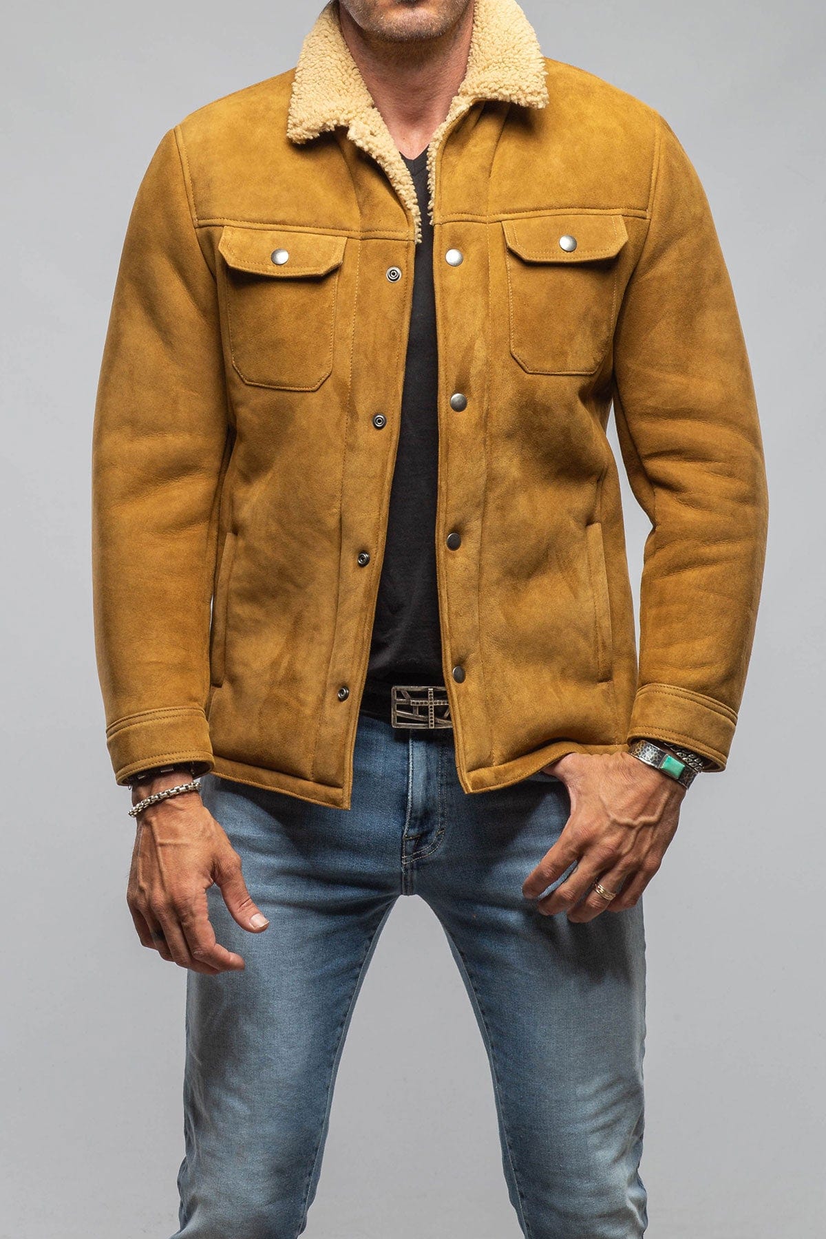 Retro Shearling Shirt In Vintage Honey - Image 7