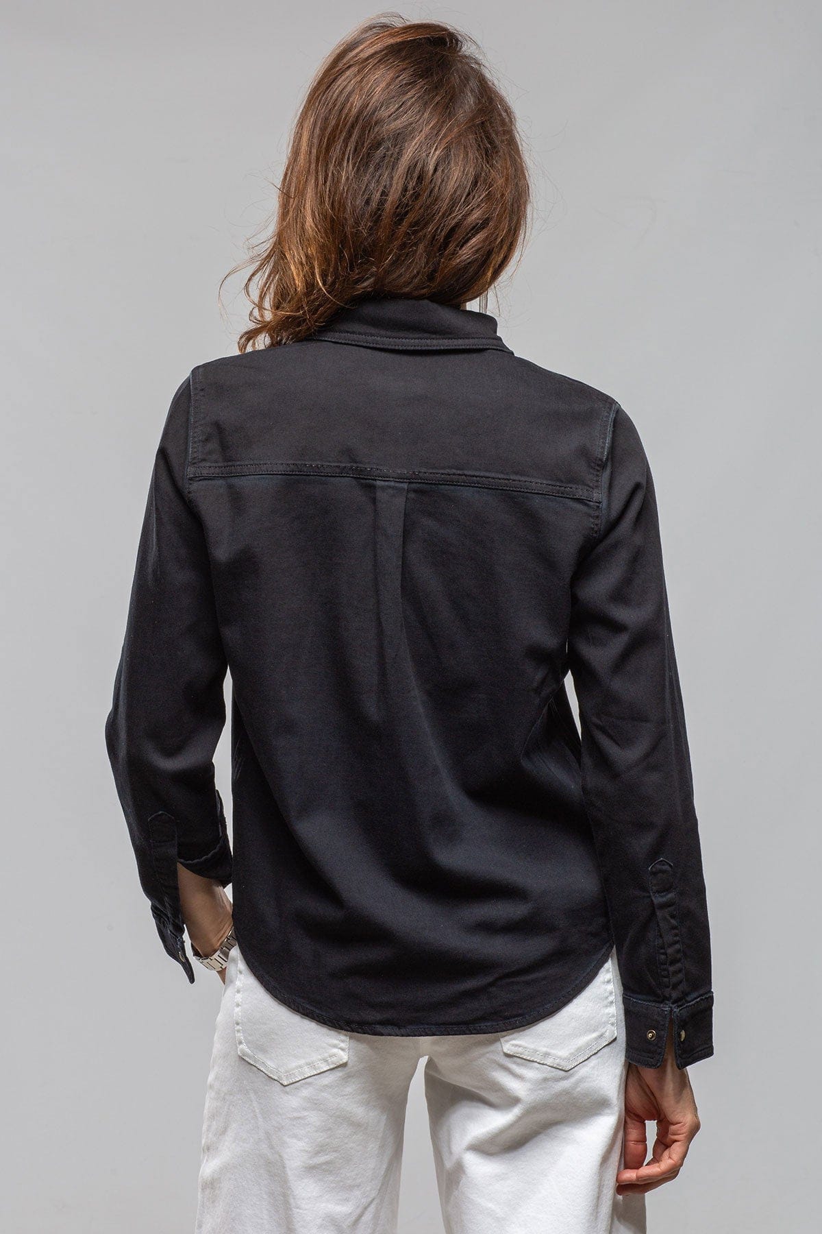 Ricky Western Chambray Shirt In Blue/Black Overdye - Image 4