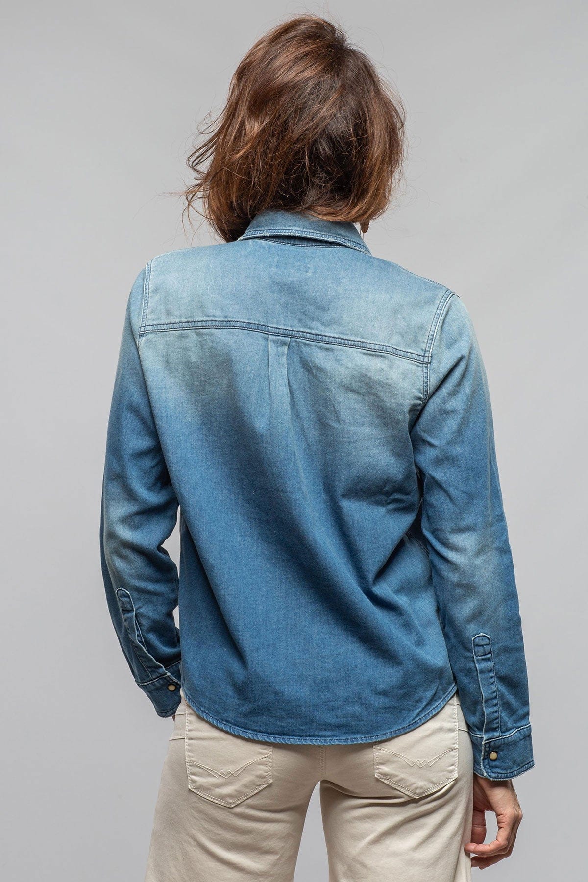 Ricky Western Chambray Shirt In Light Blue - Image 3