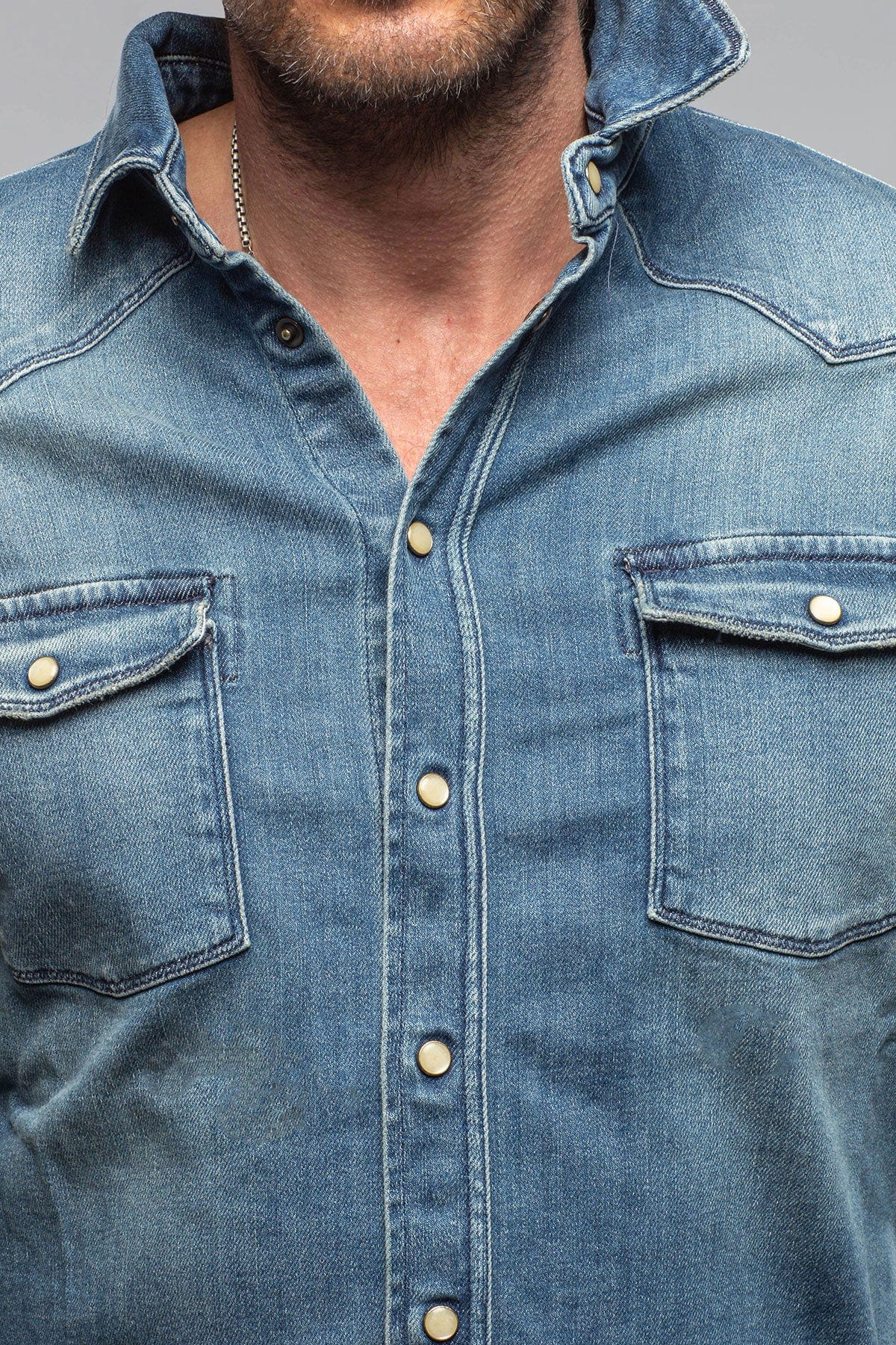 Roper Over-Dyed Western Snap Shirt In Aged Blue - Image 6