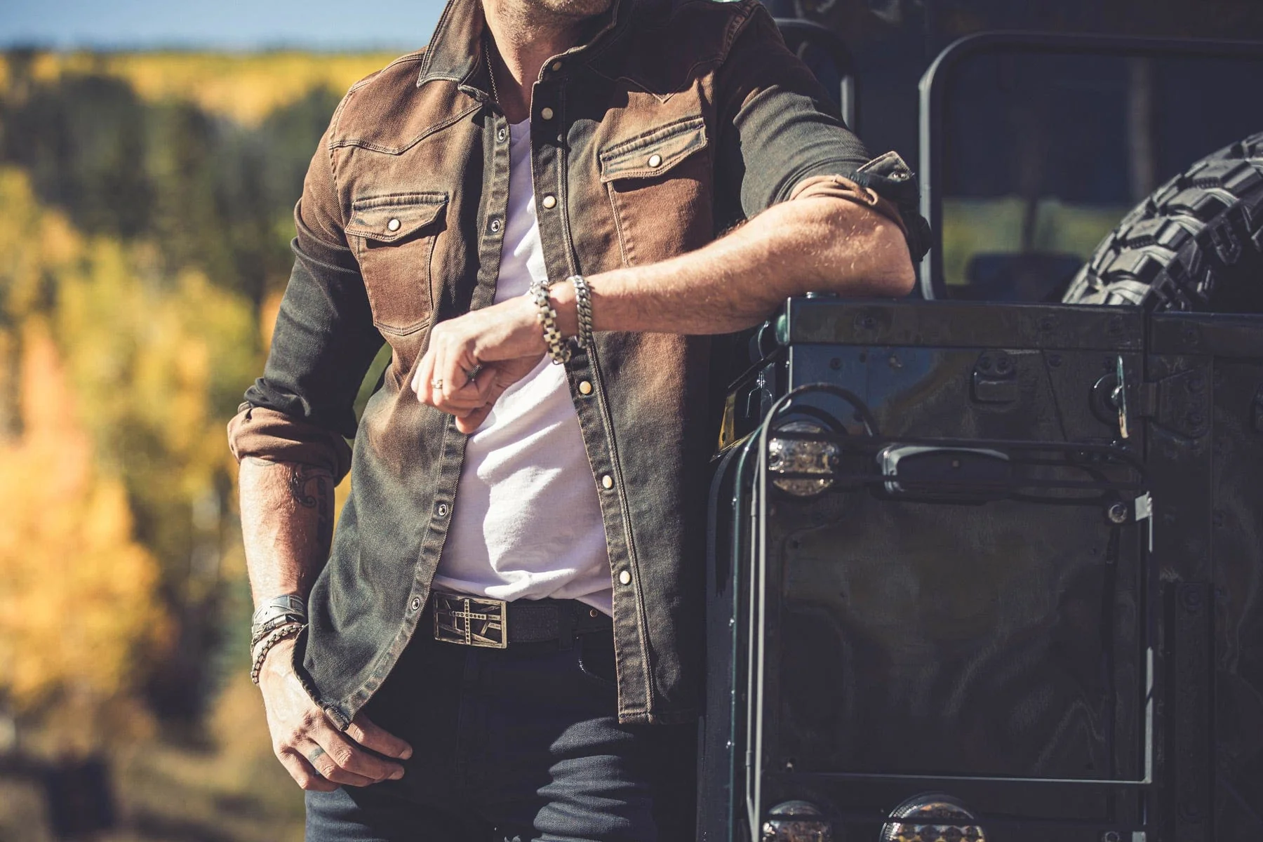 Roper Over-Dyed Western Snap Shirt In Desert - Image 7